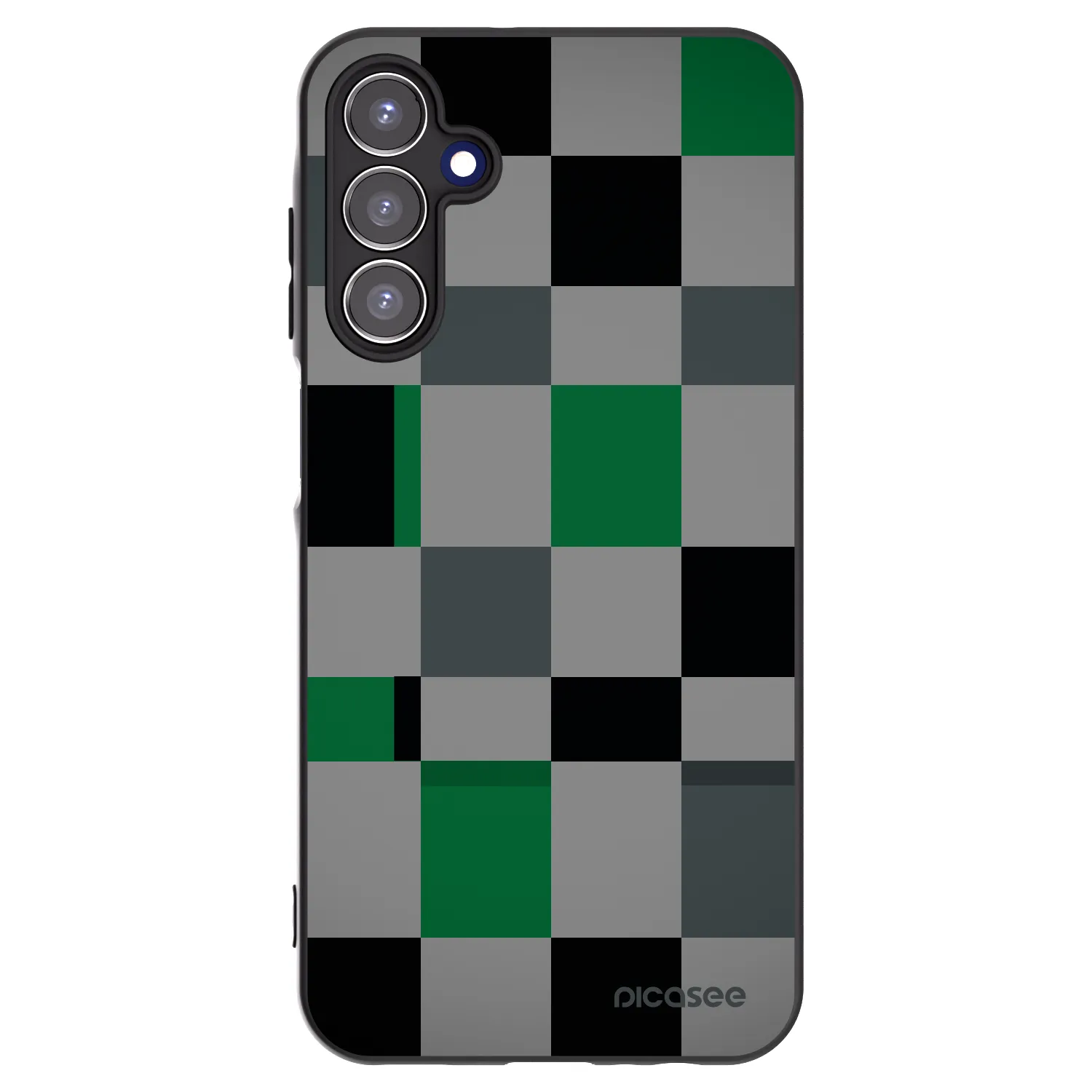 Picasee silikonový černý obal pro Samsung Galaxy A15 A155F 4G - Block Grid