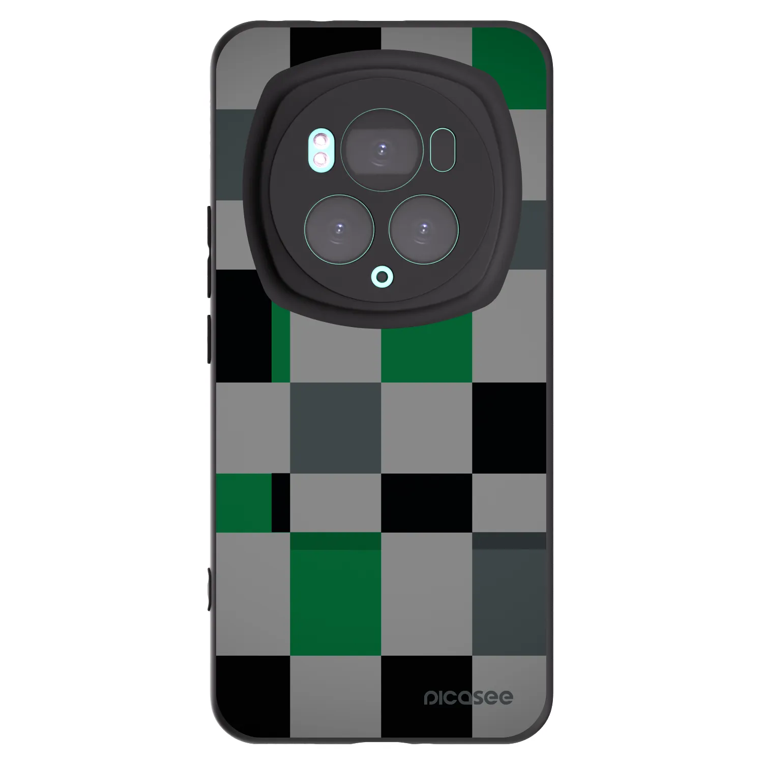 Picasee silikonový černý obal pro Honor Magic6 Pro - Block Grid