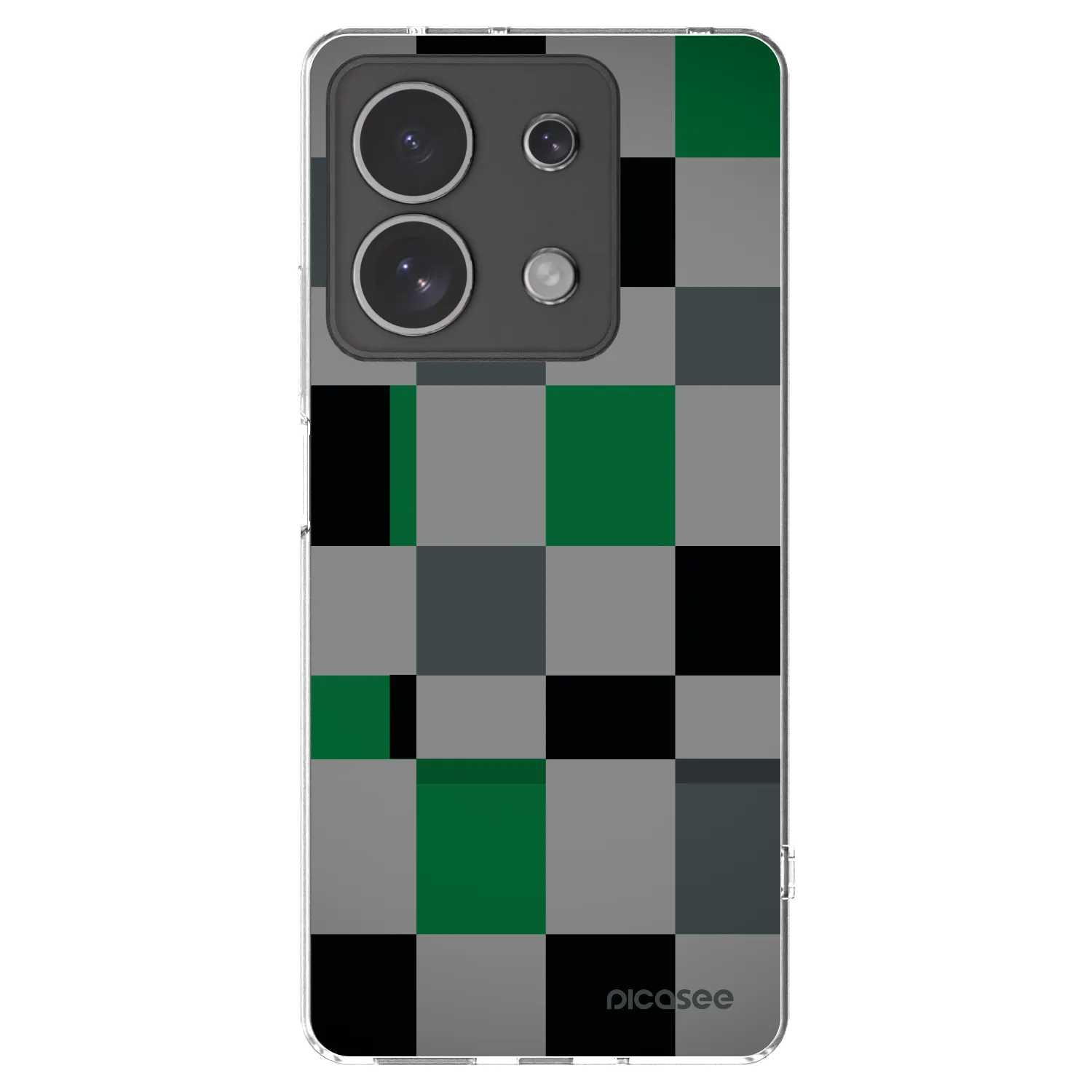 Picasee silikonový průhledný obal pro Xiaomi Redmi Note 13 4G - Block Grid