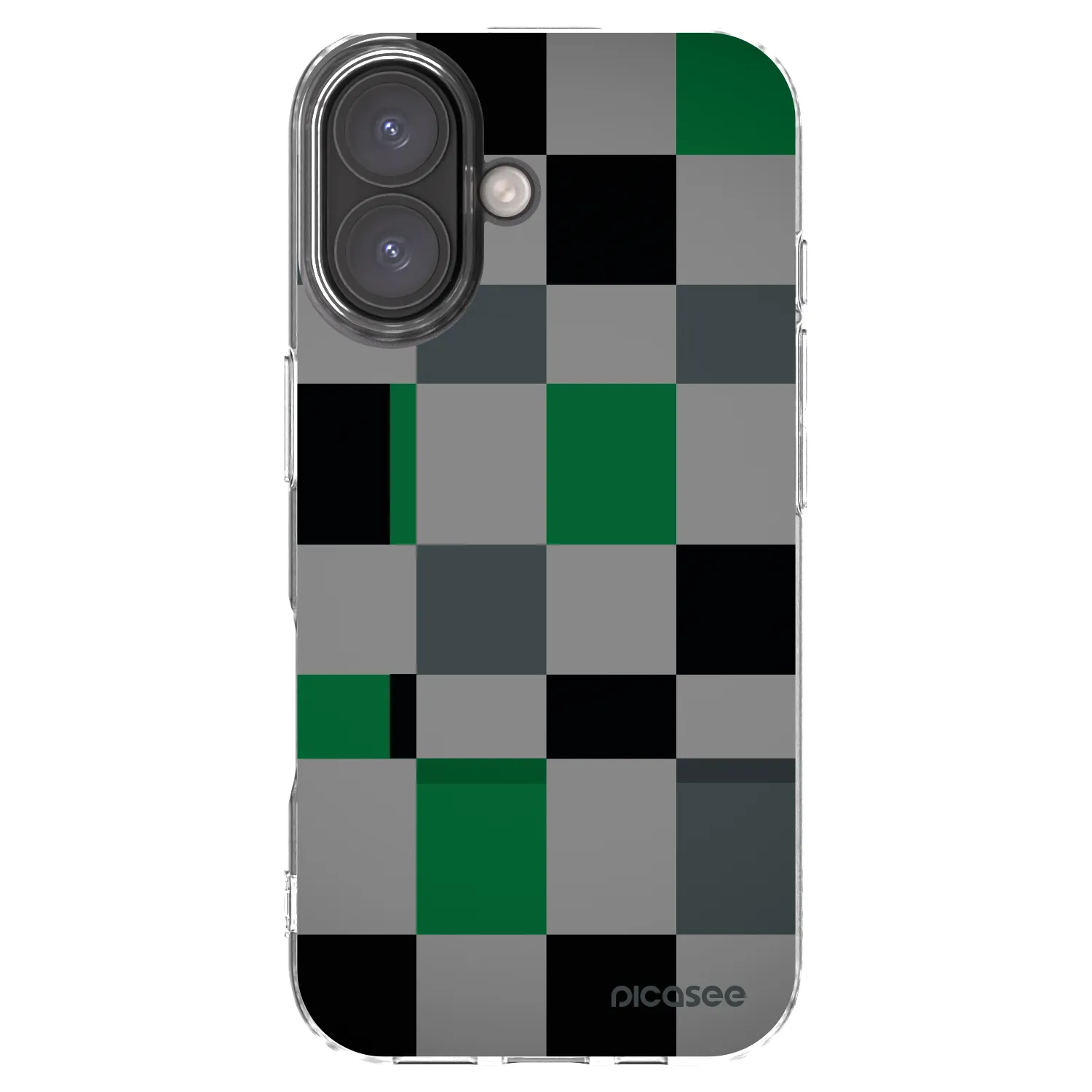 Picasee silikonový průhledný obal pro Apple iPhone 16 - Block Grid