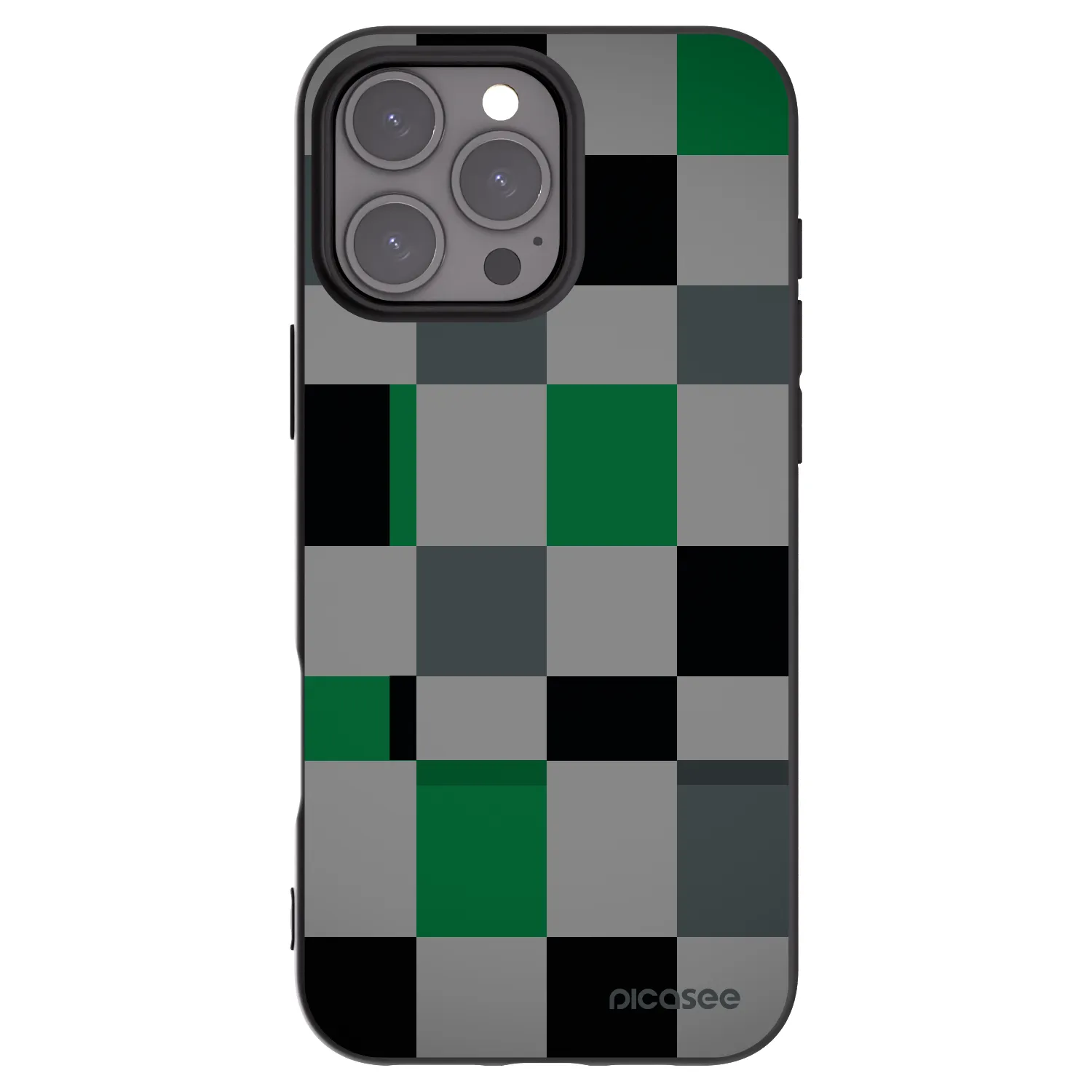 Picasee silikonový černý obal pro Apple iPhone 16 Pro Max - Block Grid