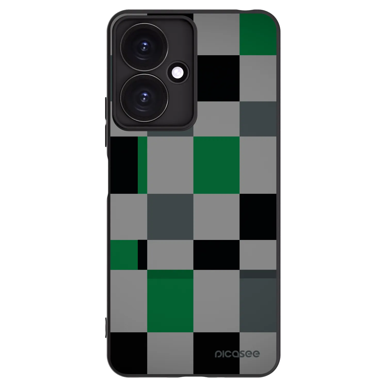Picasee silikonový černý obal pro Xiaomi Redmi 13C 5G - Block Grid