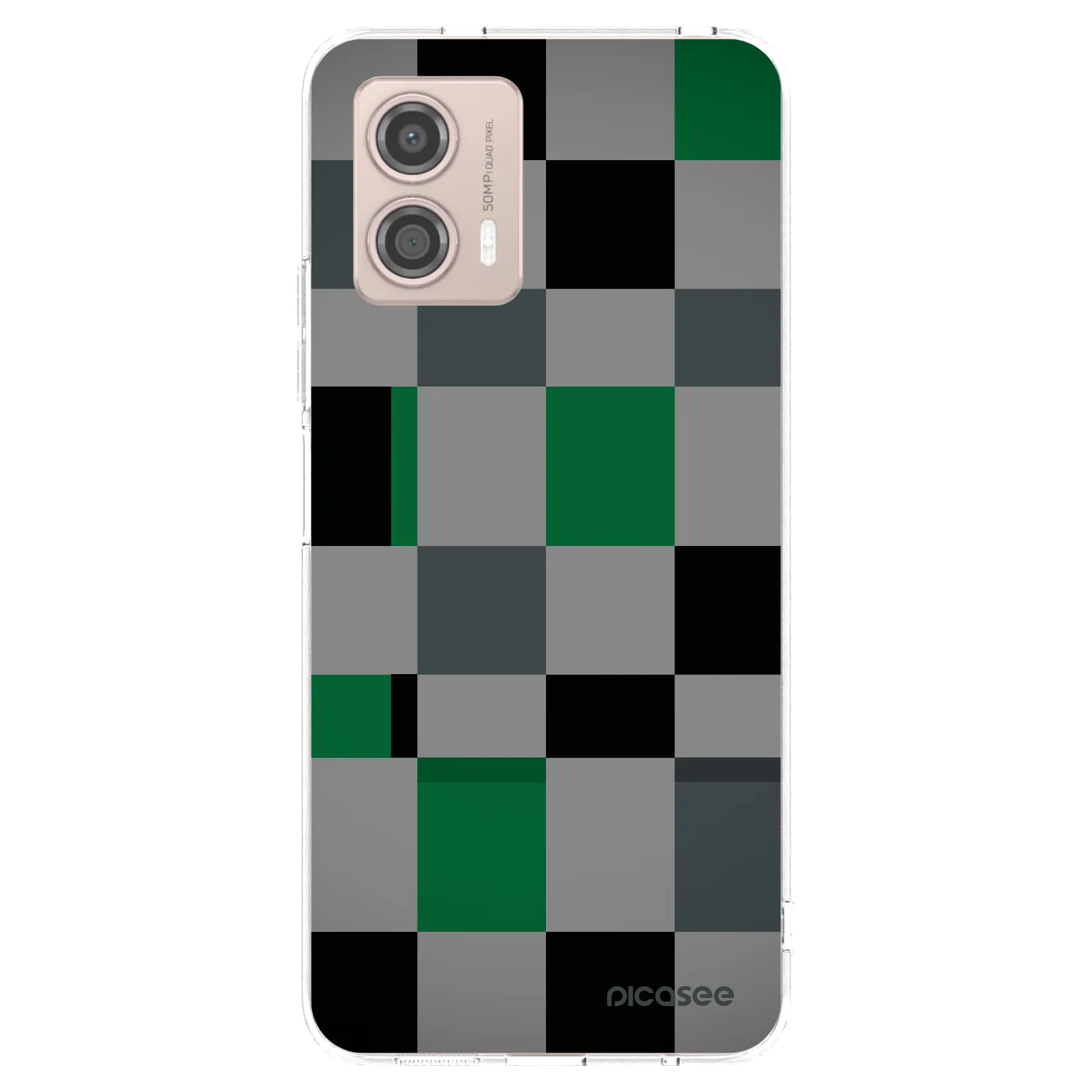 Picasee silikonový průhledný obal pro Motorola Moto G53 5G - Block Grid