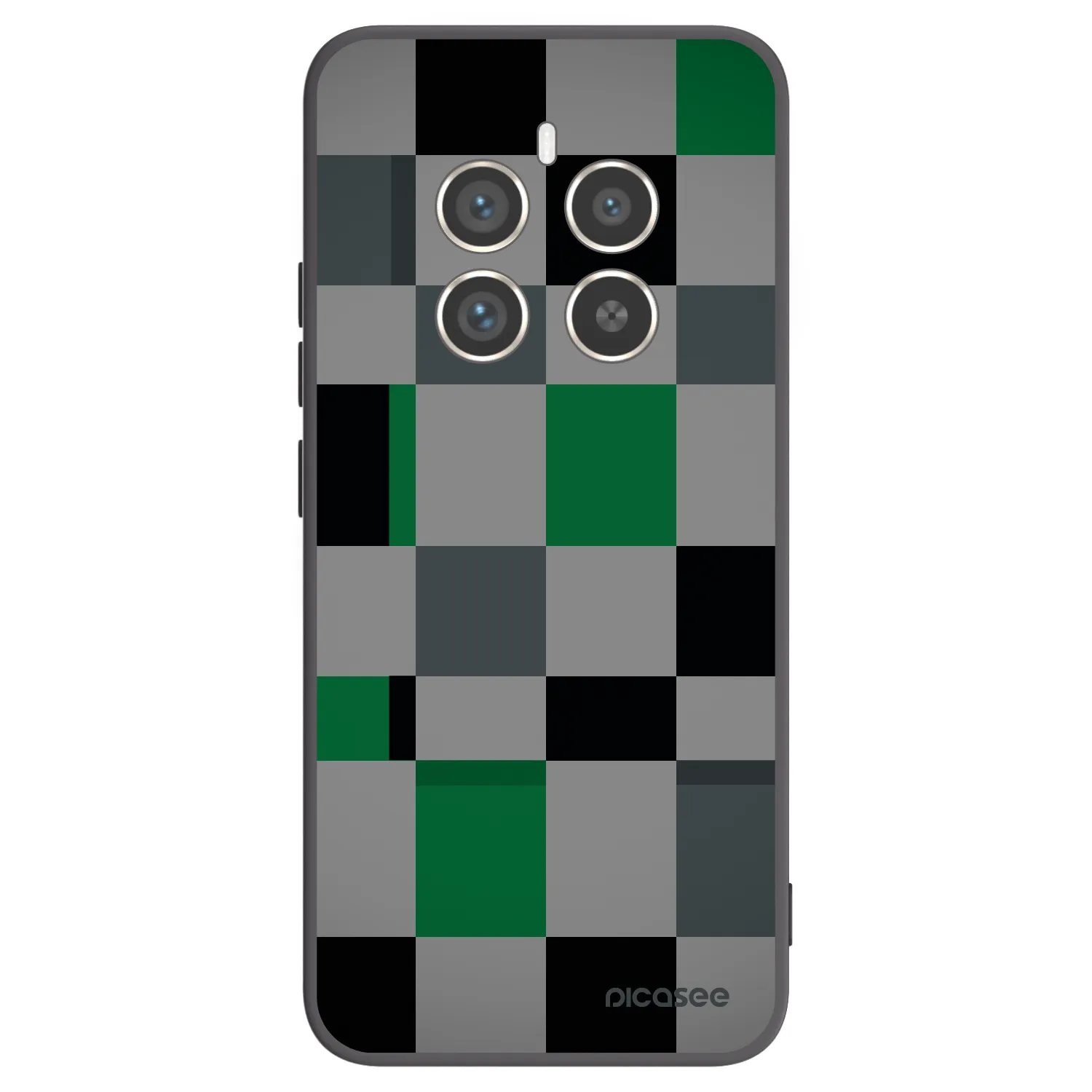 Picasee silikonový černý obal pro Realme 12 Pro 5G - Block Grid