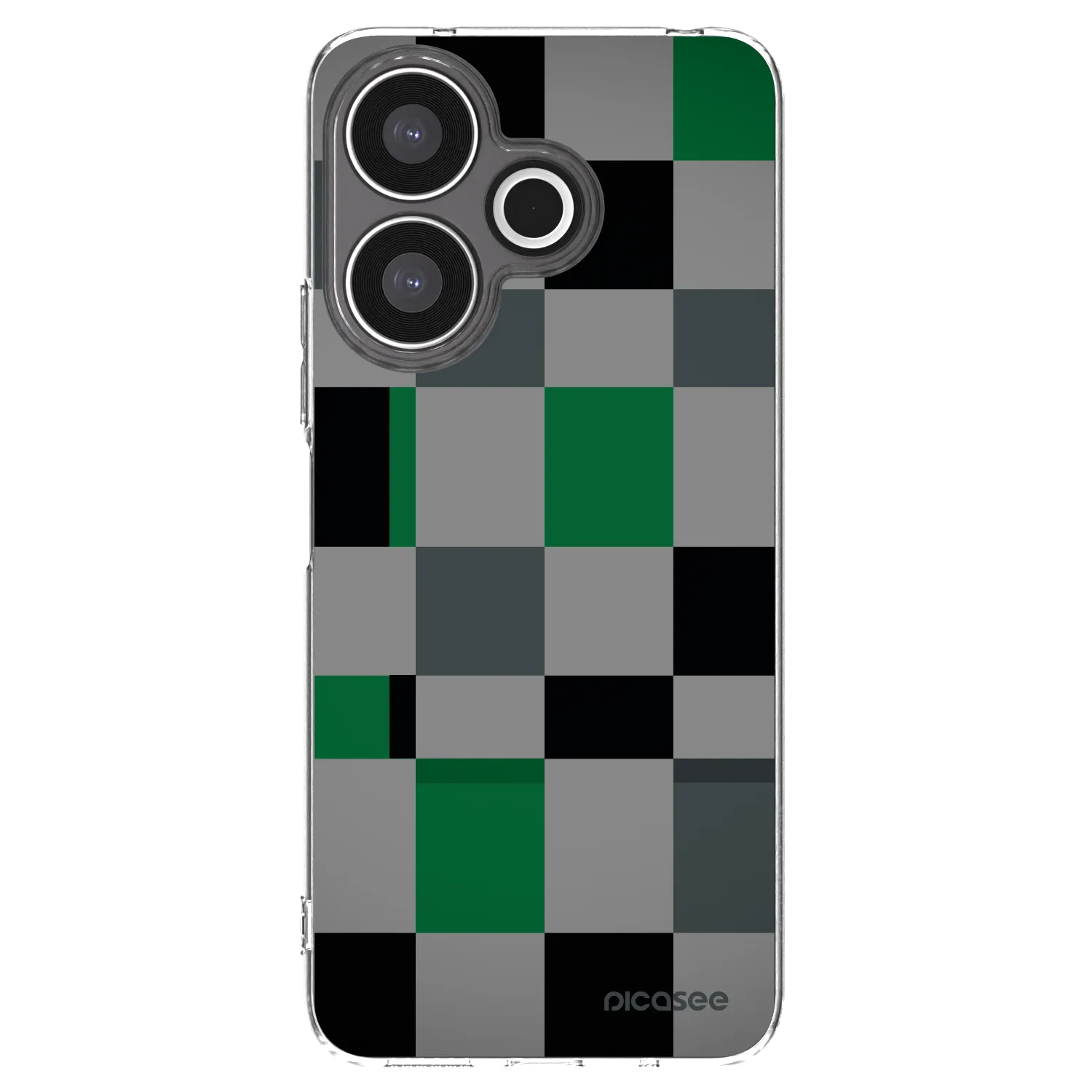 Picasee silikonový průhledný obal pro Xiaomi Redmi 13 4G - Block Grid