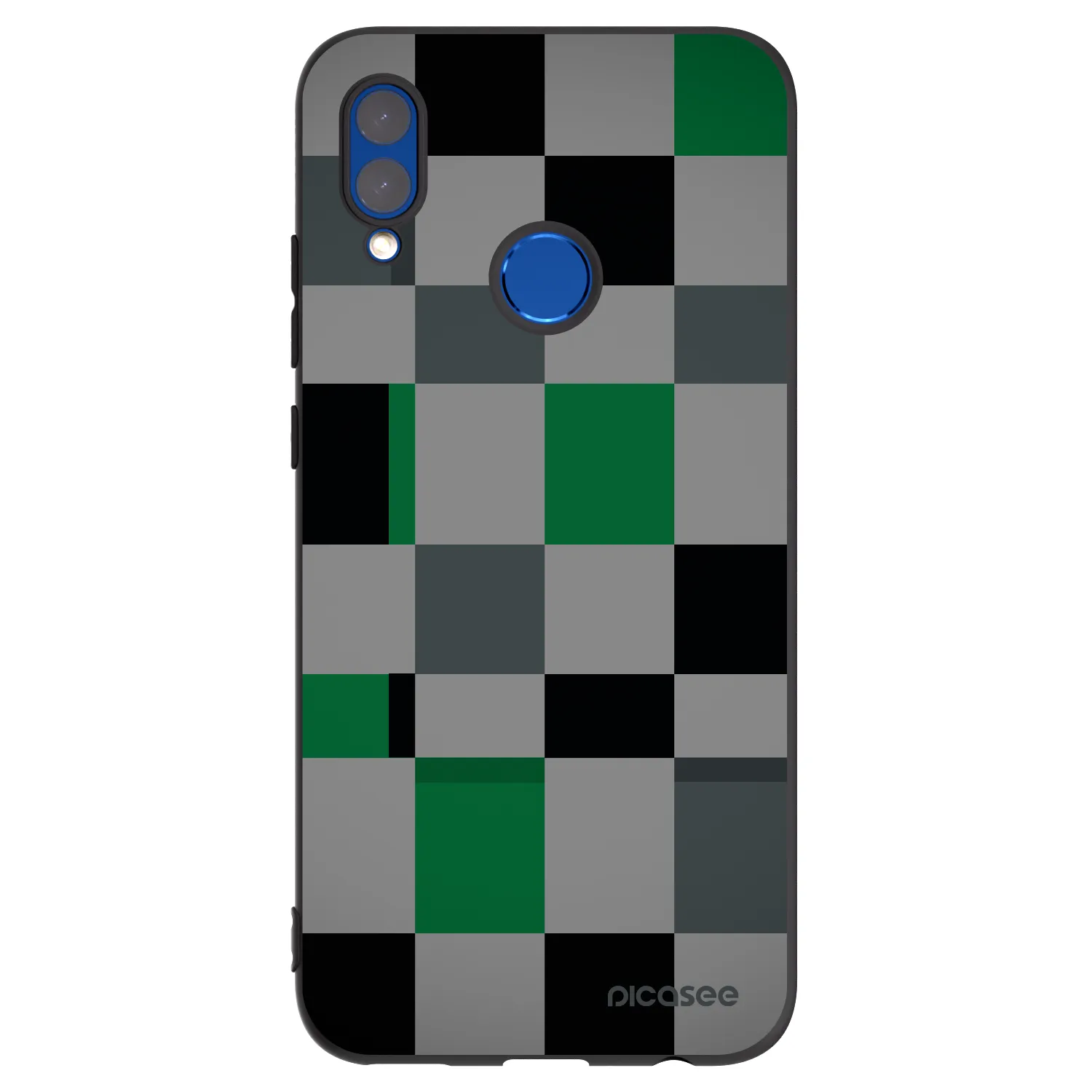 Picasee silikonový černý obal pro Honor 10 Lite - Block Grid