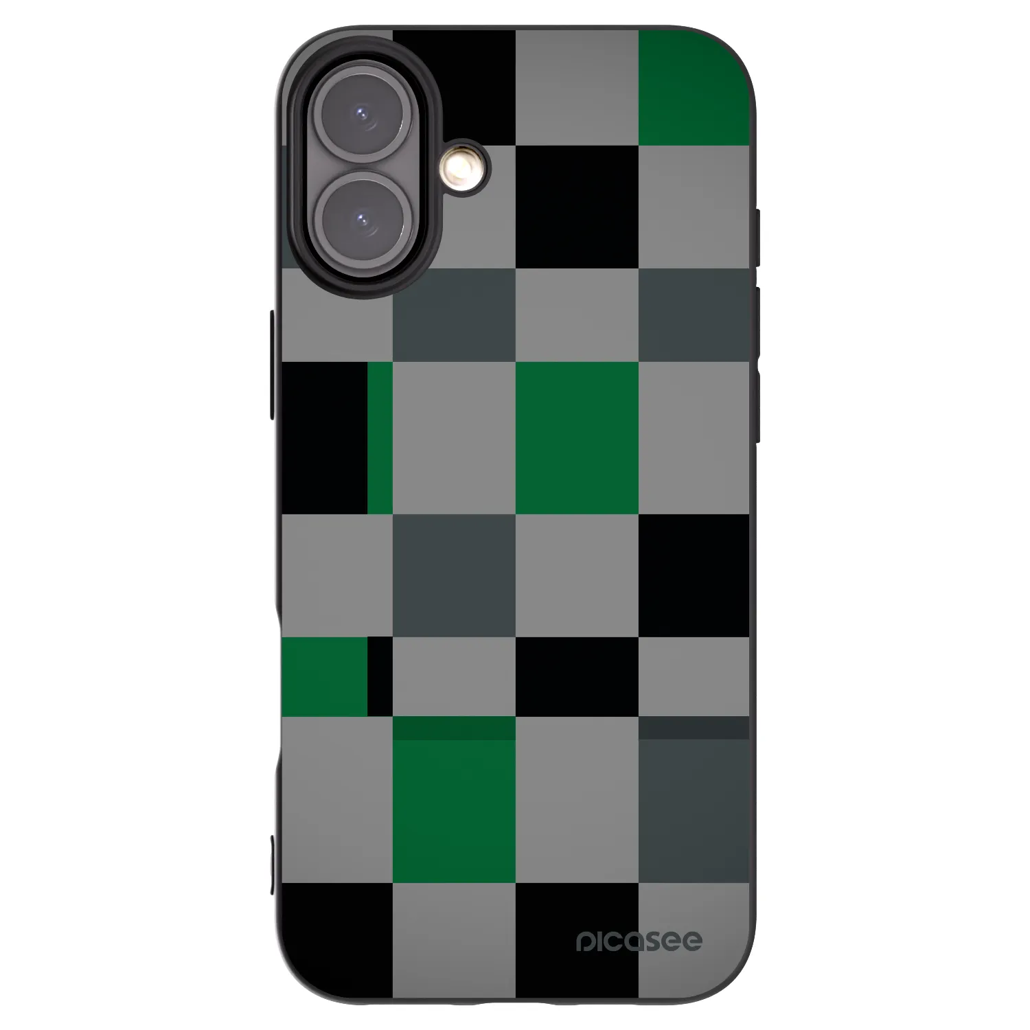 Picasee silikonový černý obal pro Apple iPhone 16 Plus - Block Grid