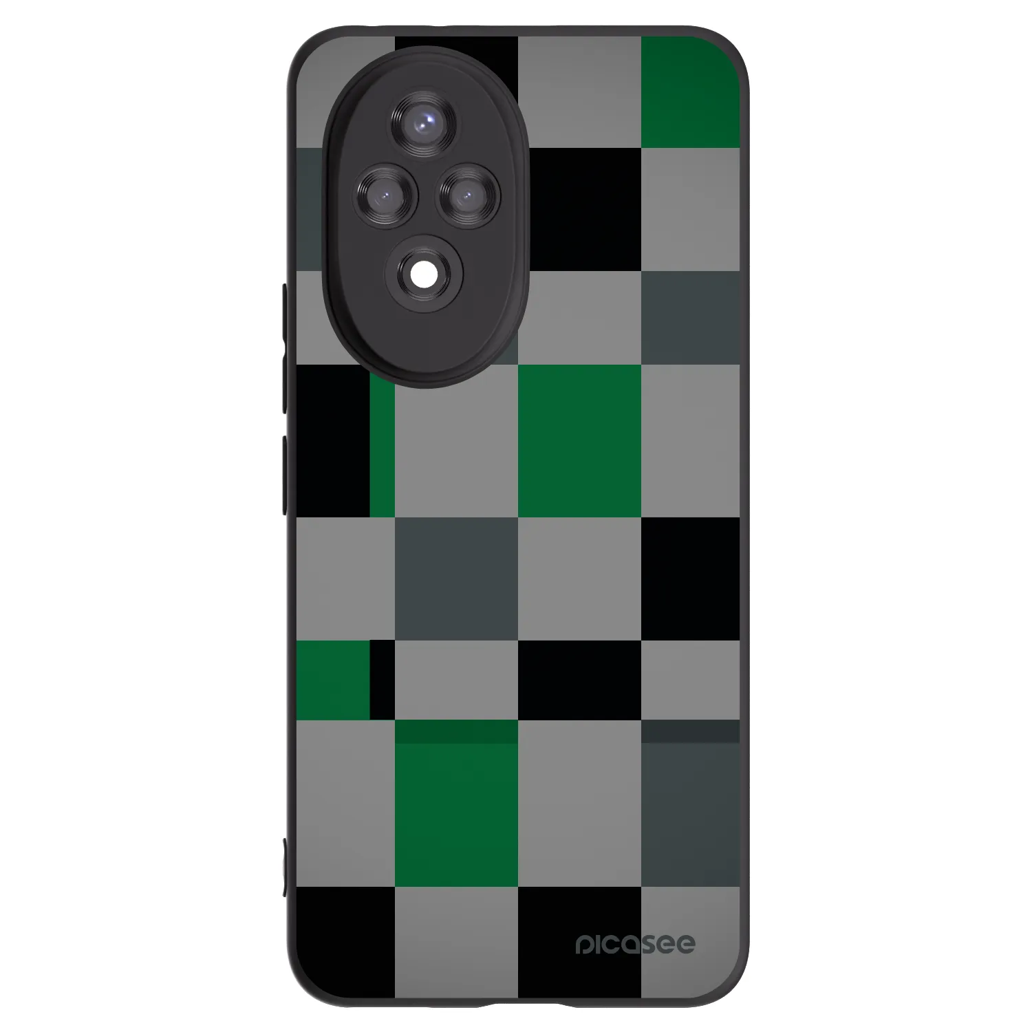 Picasee silikonový černý obal pro Honor 200 Pro 5G - Block Grid