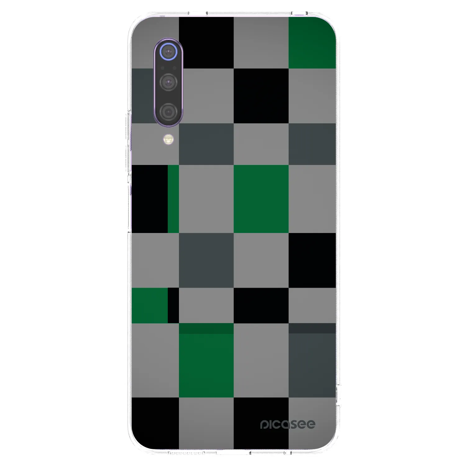 Picasee silikonový průhledný obal pro Xiaomi Mi 9 - Block Grid