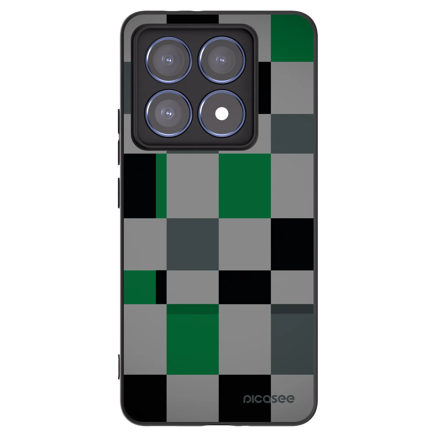 Picasee silikonový černý obal pro Xiaomi 14T Pro - Block Grid