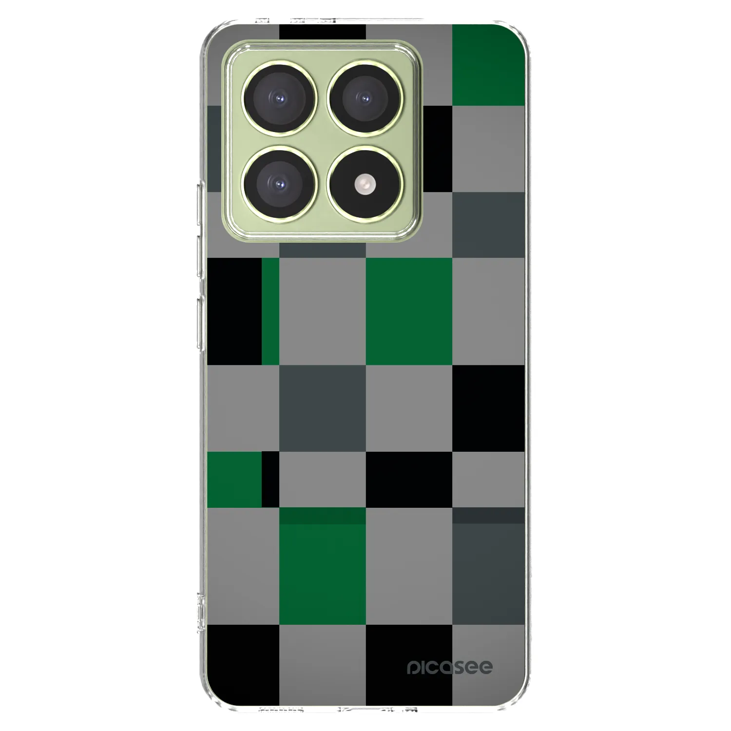 Picasee silikonový průhledný obal pro Xiaomi 14T - Block Grid