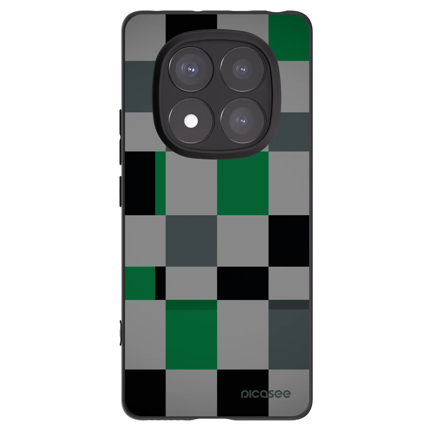 Picasee silikonový černý obal pro Xiaomi Redmi Note 14 Pro 5G - Block Grid