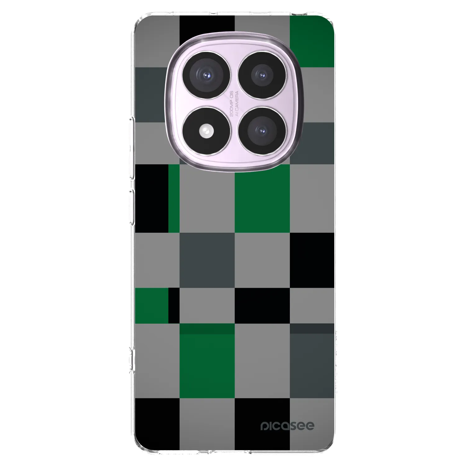 Picasee silikonový průhledný obal pro Xiaomi Redmi Note 14 Pro 5G - Block Grid