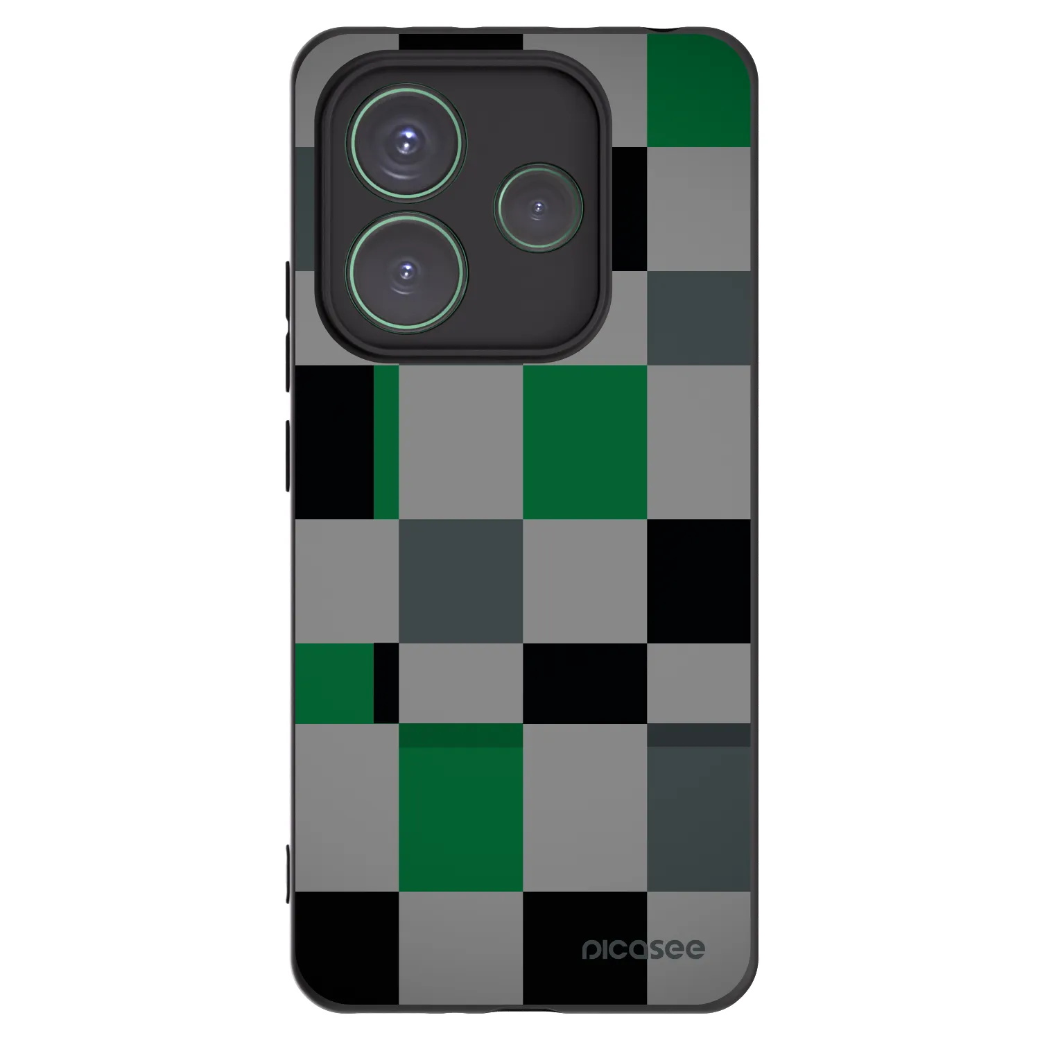 Picasee silikonový černý obal pro Xiaomi Redmi Note 14 5G - Block Grid