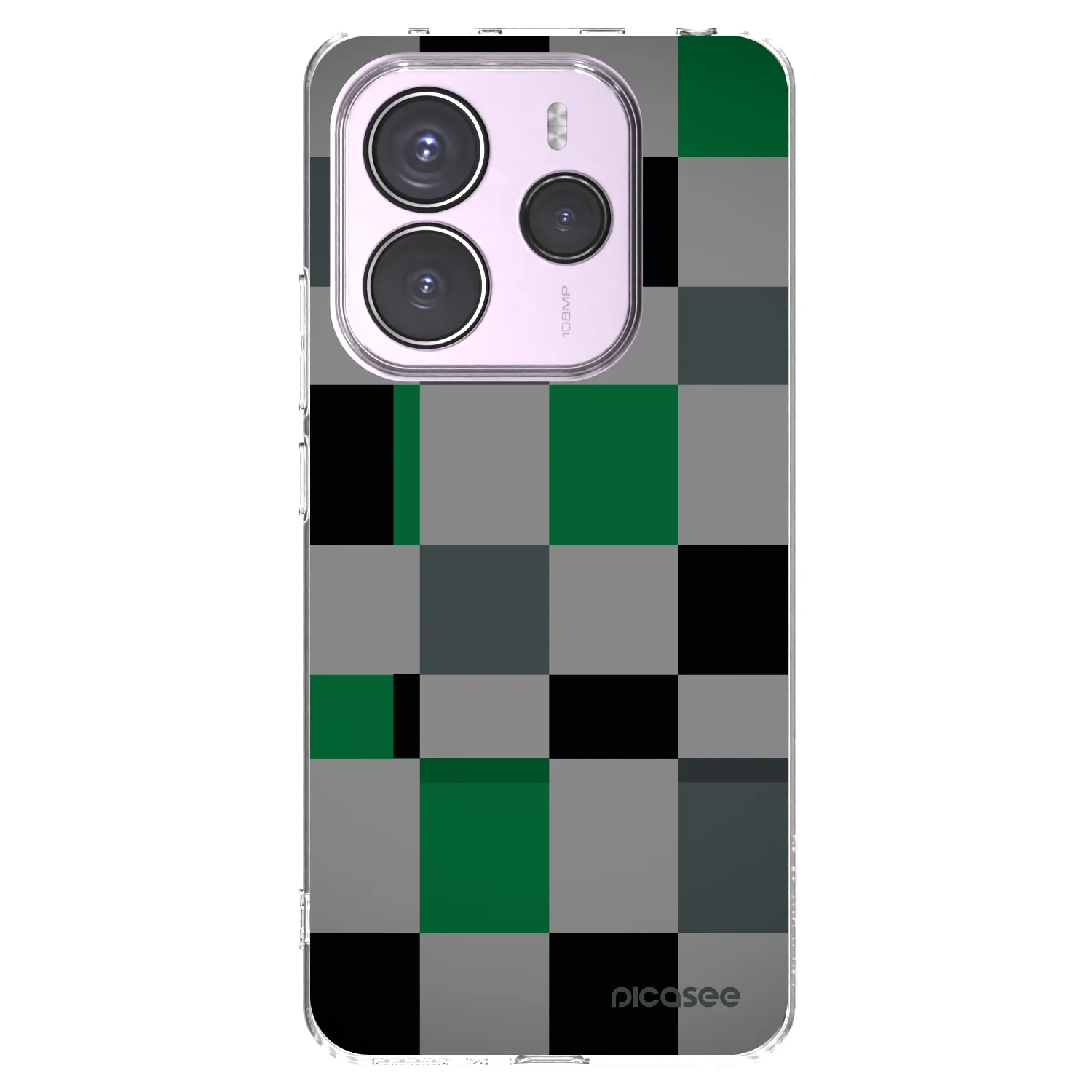 Picasee silikonový průhledný obal pro Xiaomi Redmi Note 14 5G - Block Grid