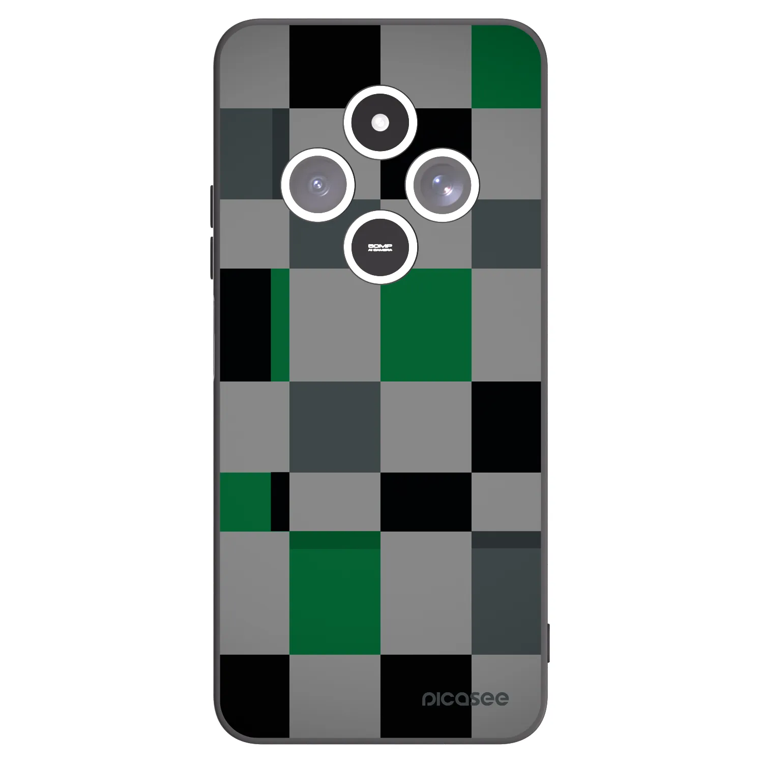 Picasee silikonový černý obal pro Xiaomi Redmi 14C - Block Grid