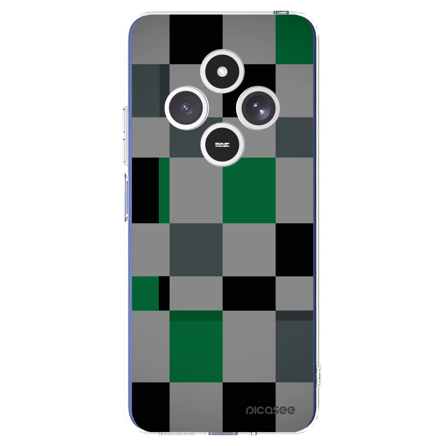 Picasee silikonový průhledný obal pro Xiaomi Redmi 14C - Block Grid