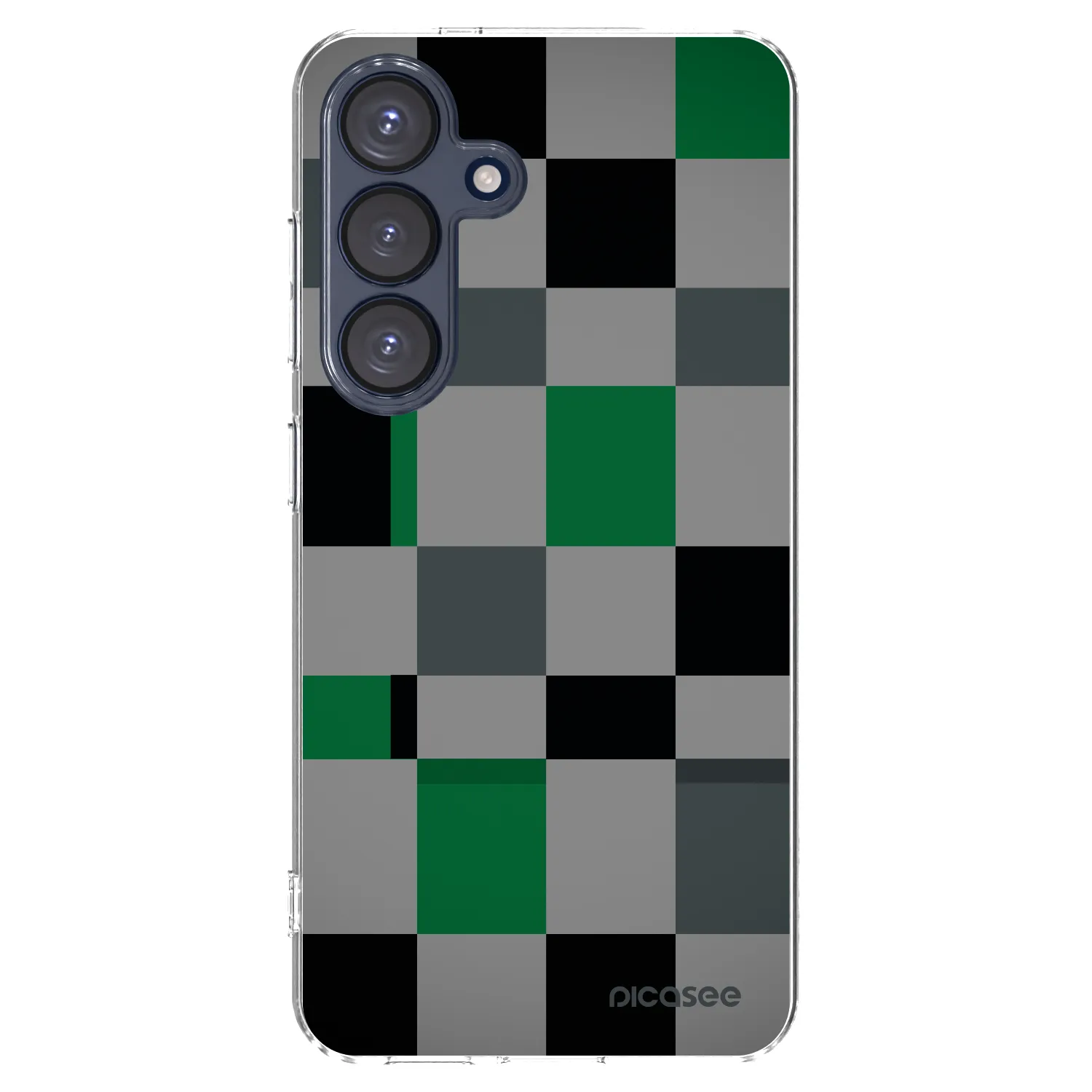 Picasee silikonový průhledný obal pro Samsung Galaxy S25 5G - Block Grid