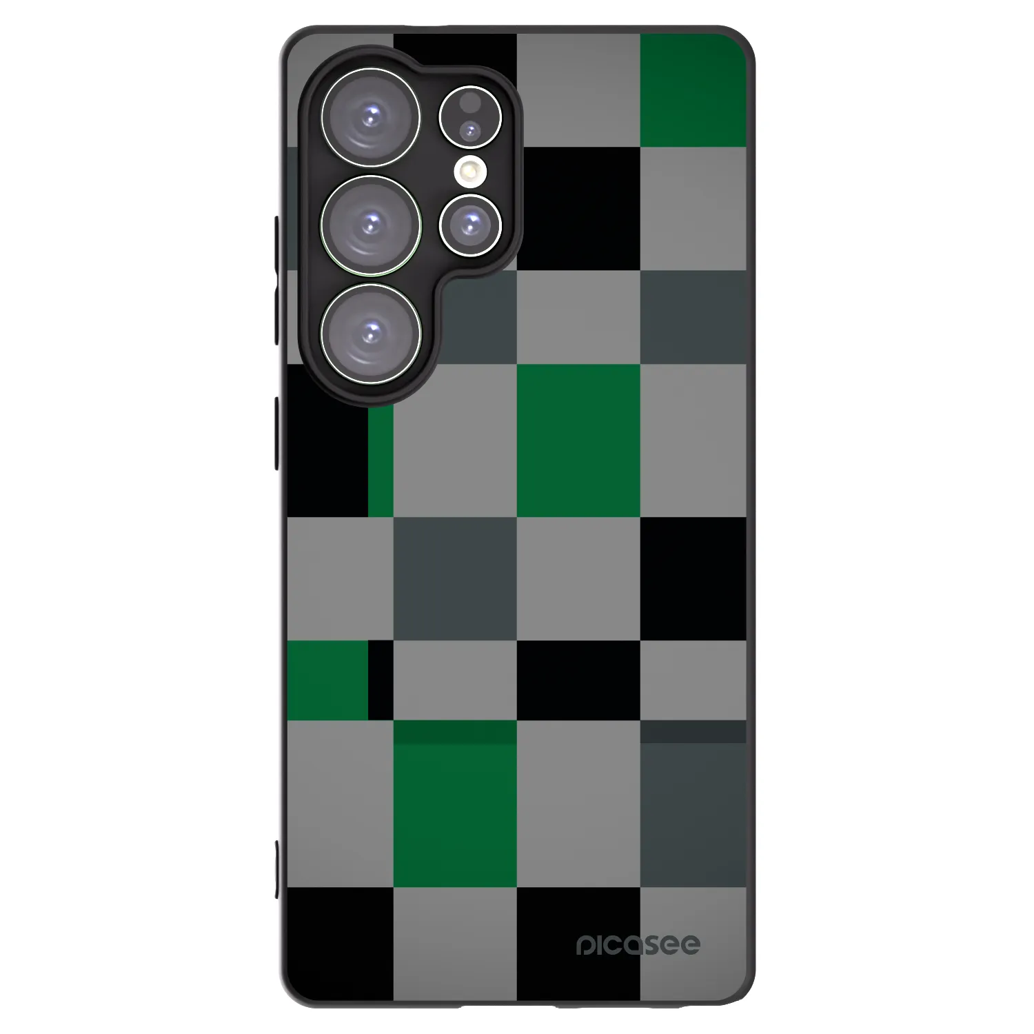 Picasee silikonový černý obal pro Samsung Galaxy S25 Ultra 5G - Block Grid