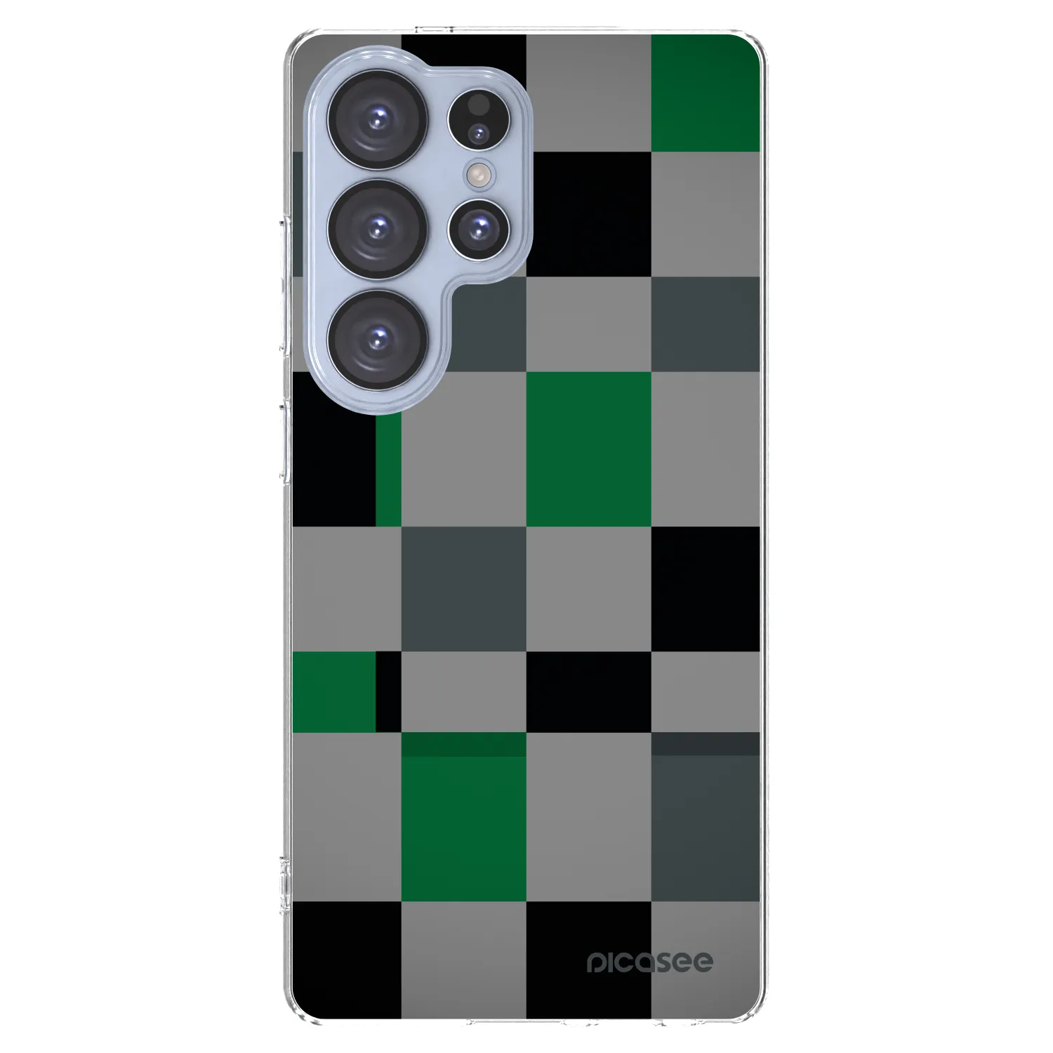 Picasee silikonový průhledný obal pro Samsung Galaxy S25 Ultra 5G - Block Grid