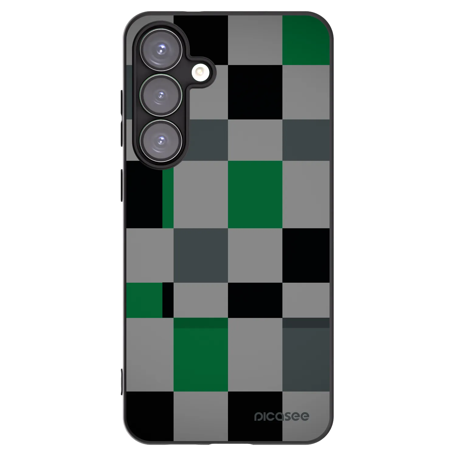 Picasee silikonový černý obal pro Samsung Galaxy S25+ 5G - Block Grid