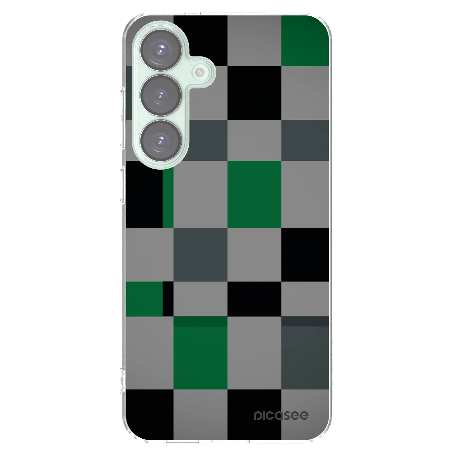Picasee silikonový průhledný obal pro Samsung Galaxy S25+ 5G - Block Grid