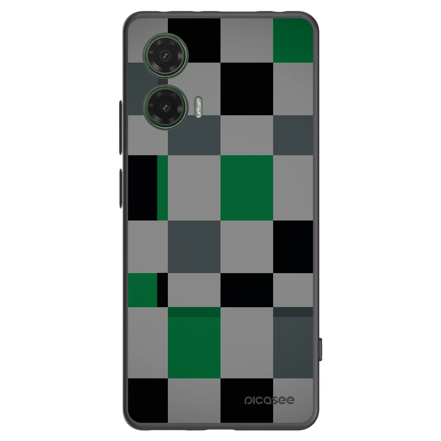 Picasee silikonový černý obal pro Motorola Moto G35 5G - Block Grid