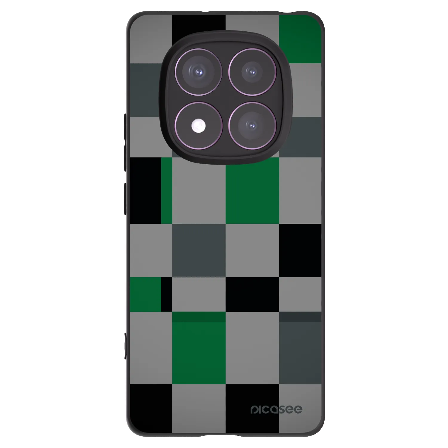 Picasee silikonový černý obal pro Xiaomi Redmi Note 14 Pro 4G - Block Grid