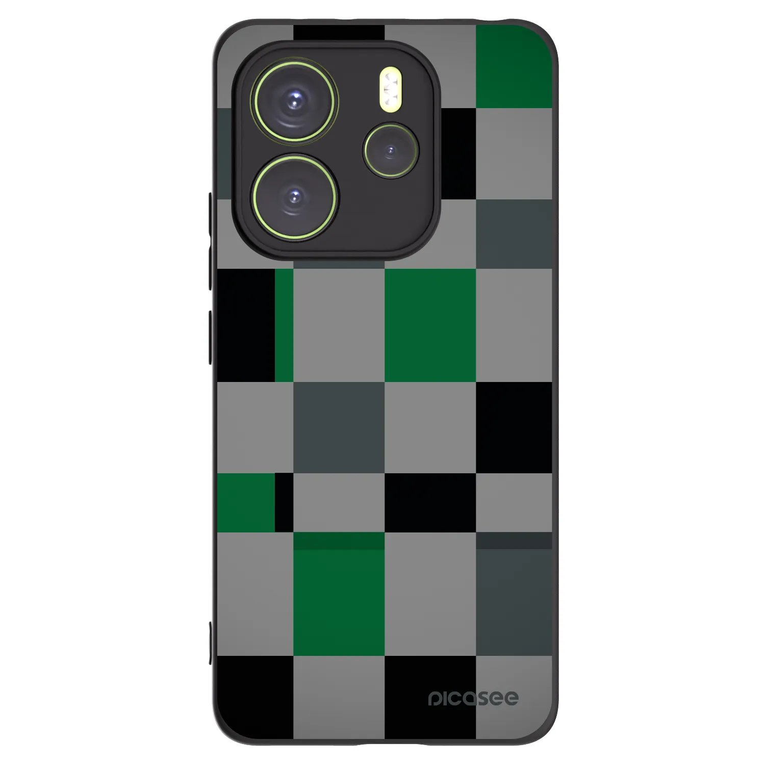 Picasee silikonový černý obal pro Xiaomi Redmi Note 14 4G - Block Grid