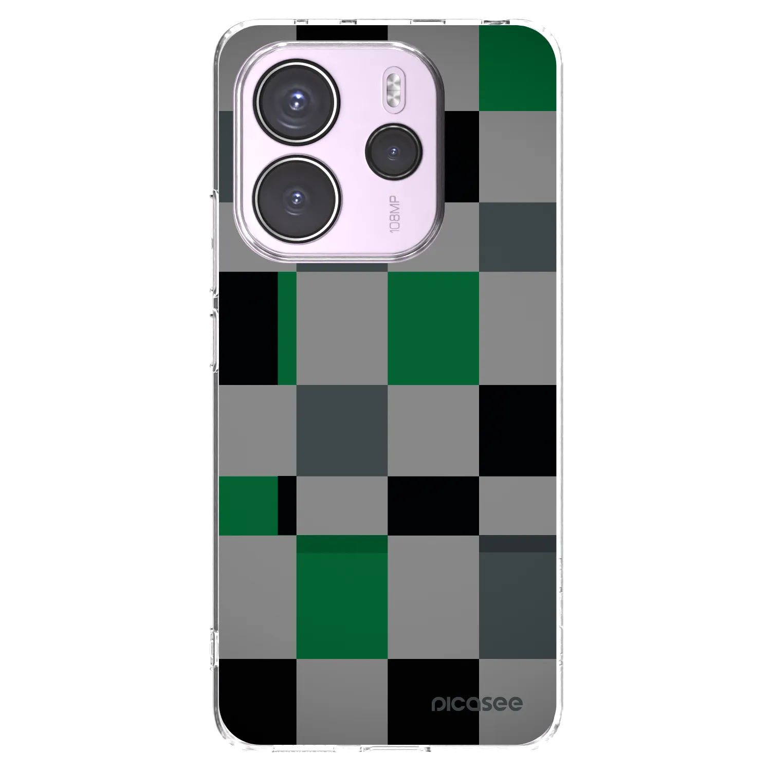 Picasee silikonový průhledný obal pro Xiaomi Redmi Note 14 4G - Block Grid