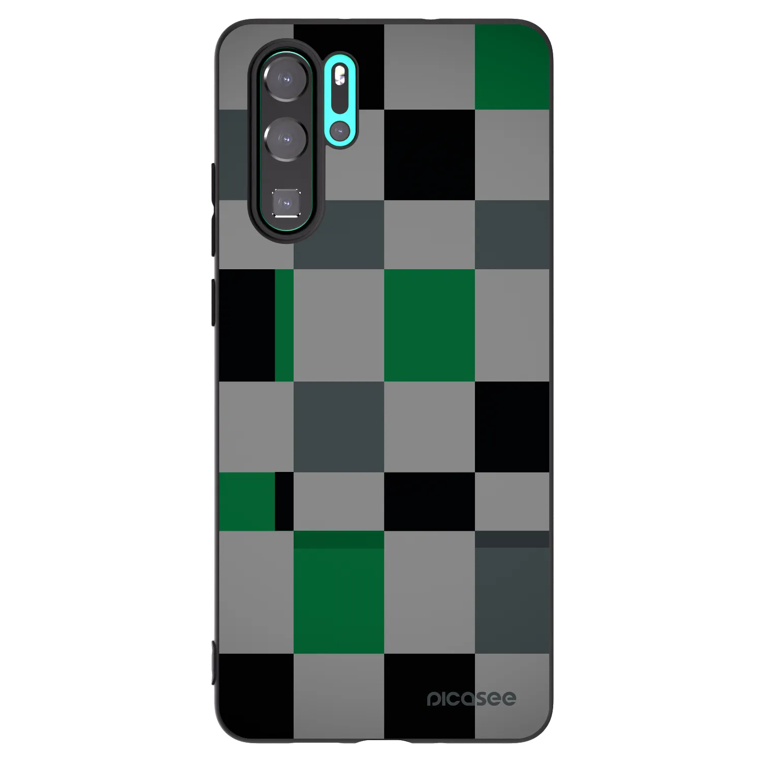 Picasee silikonový černý obal pro Huawei P30 Pro - Block Grid