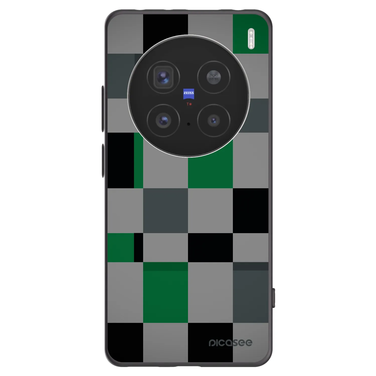 Picasee silikonový černý obal pro Vivo X200 Pro - Block Grid