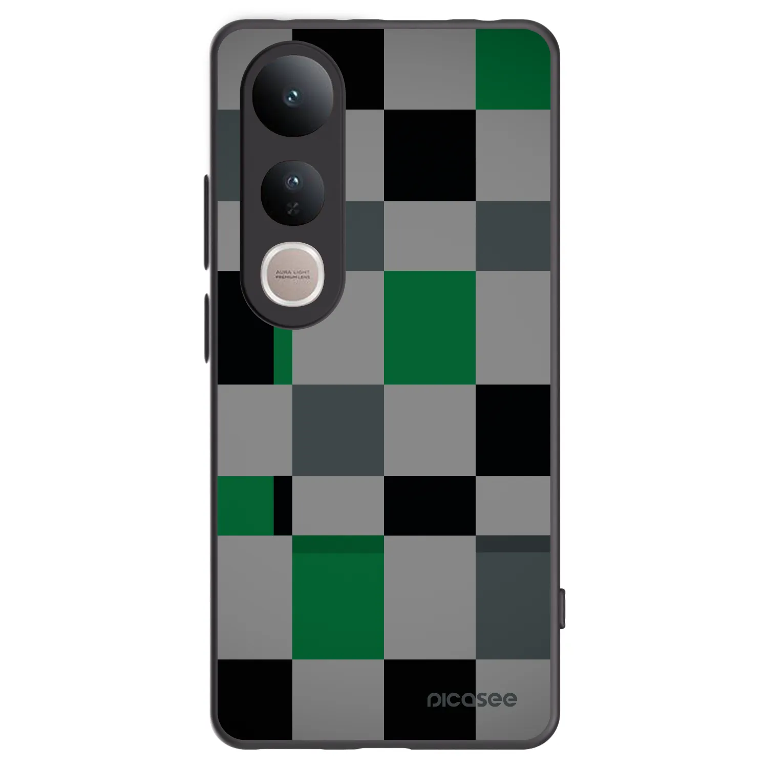 Picasee silikonový černý obal pro Vivo V50 Lite 5G - Block Grid