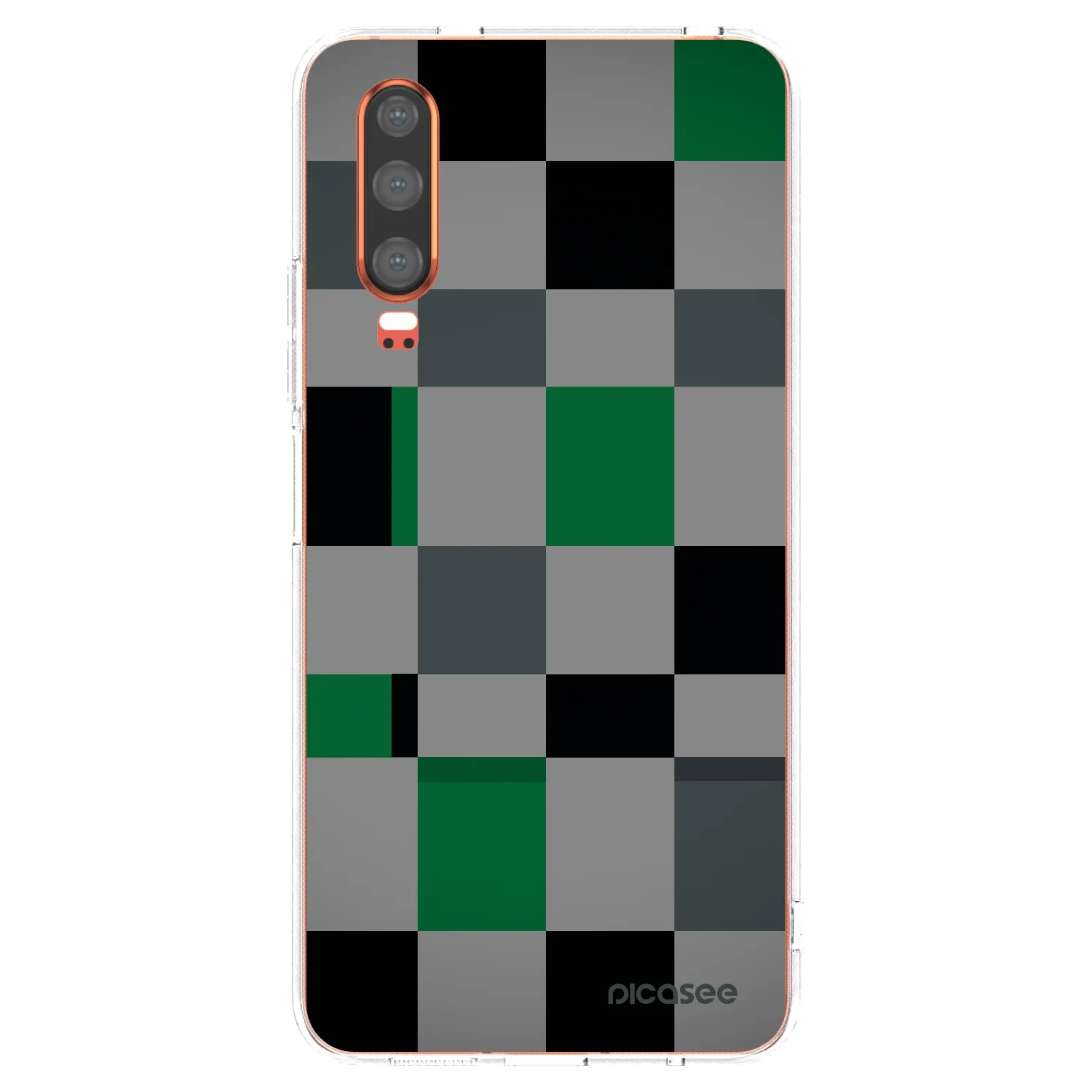 Picasee silikonový průhledný obal pro Huawei P30 - Block Grid