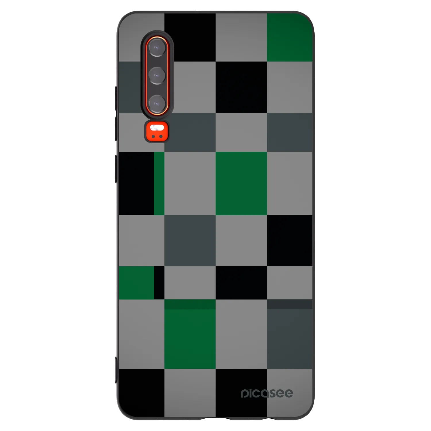 Picasee silikonový černý obal pro Huawei P30 - Block Grid