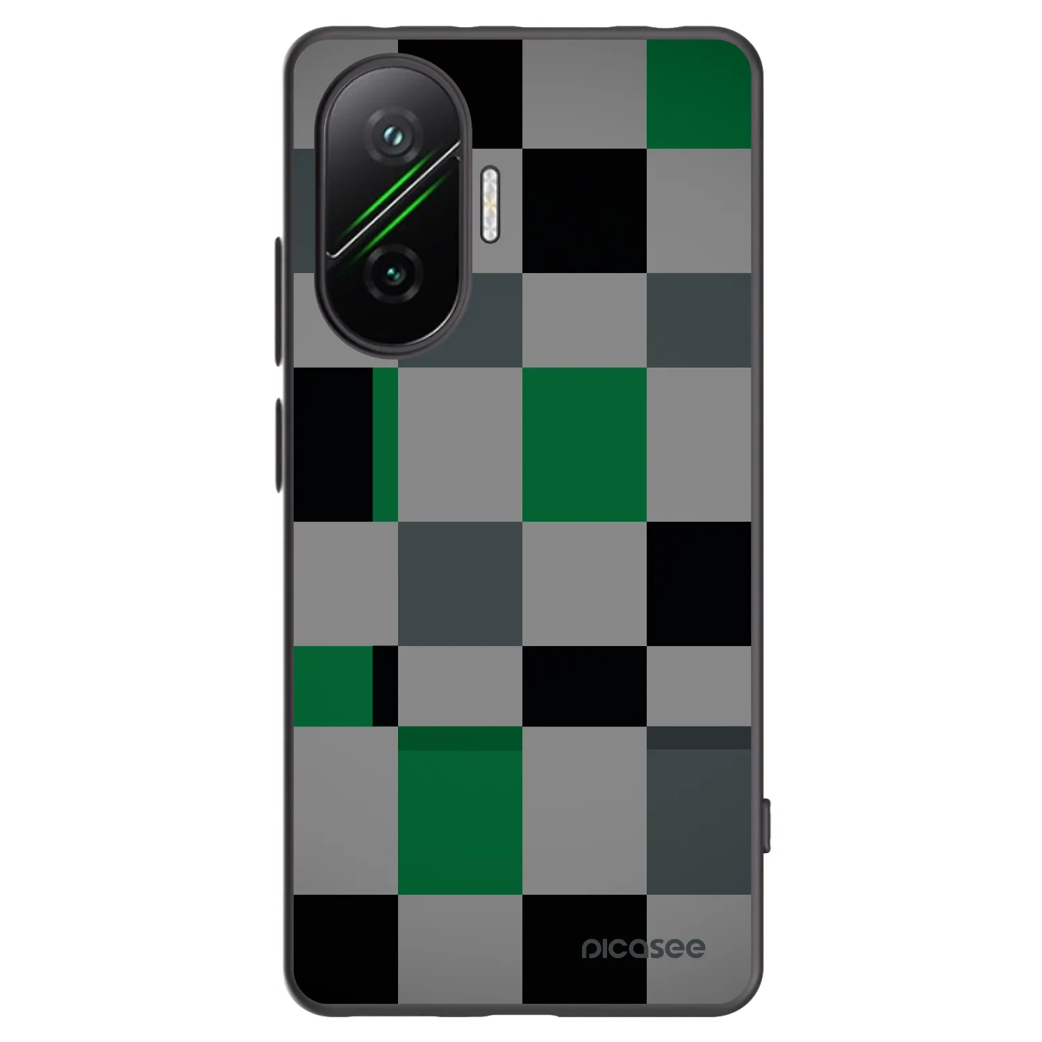 Picasee silikonový černý obal pro Xiaomi Poco F7 Pro 5G - Block Grid