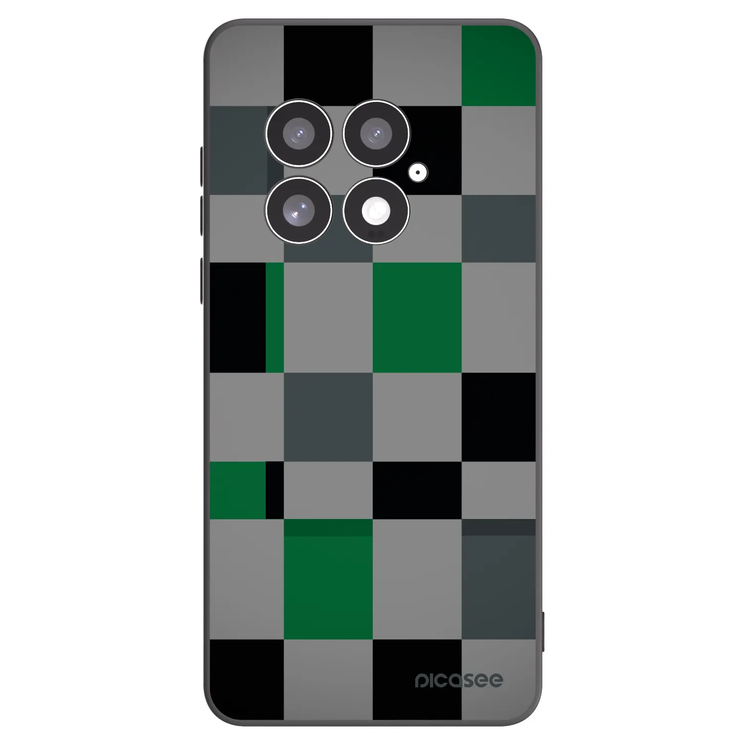 Picasee silikonový černý obal pro OnePlus 13 5G - Block Grid
