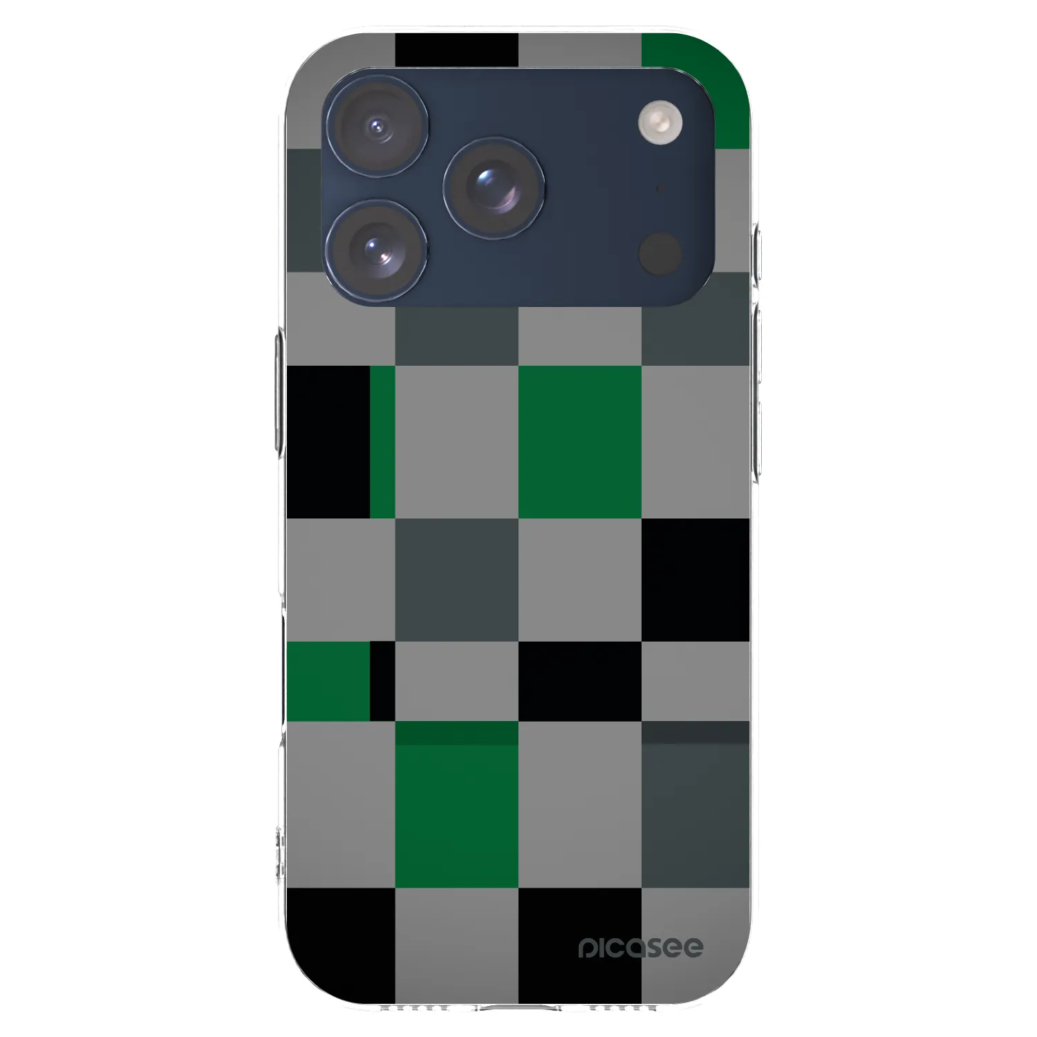 Picasee silikonový průhledný obal pro Apple iPhone 17 Pro - Block Grid