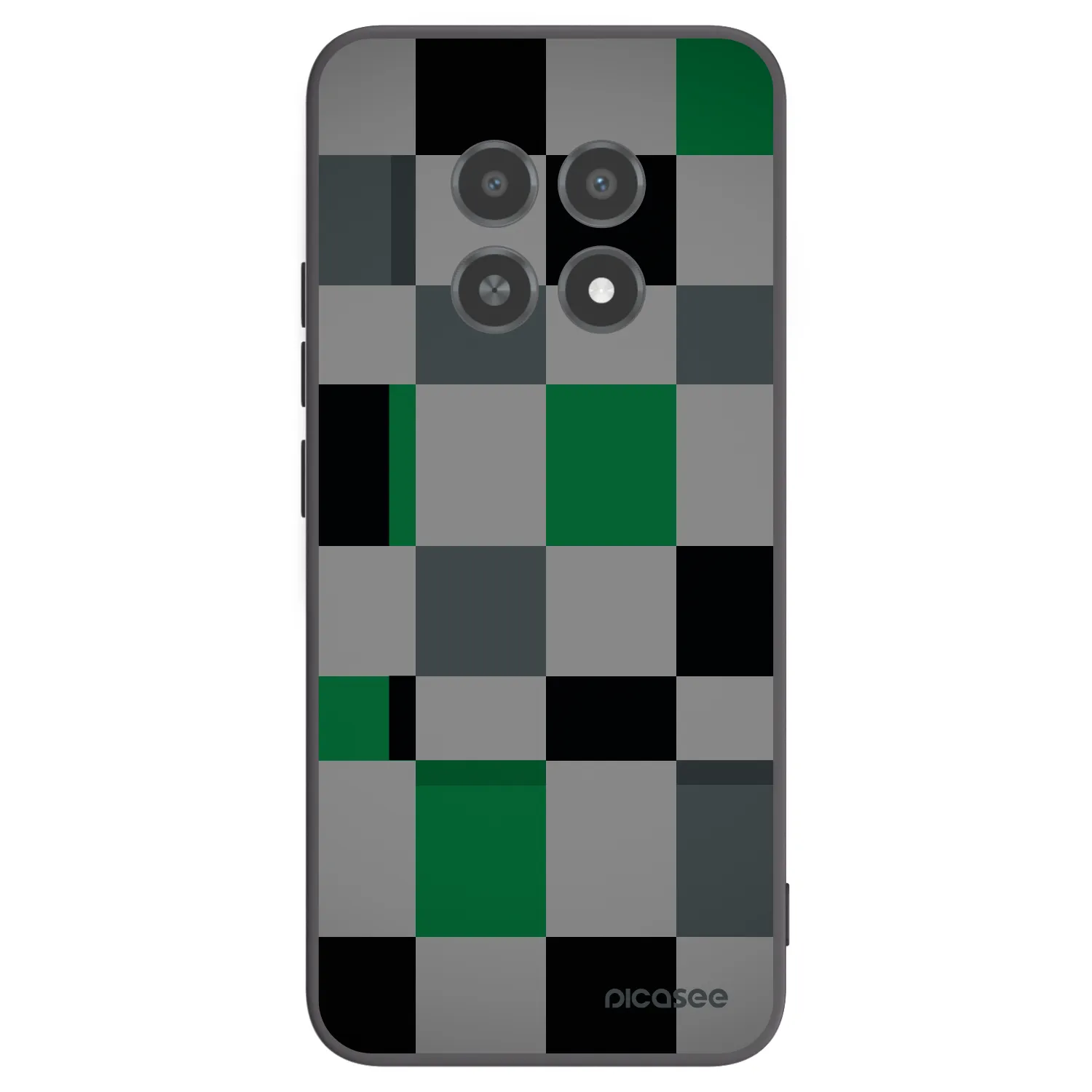 Picasee silikonový černý obal pro Realme 12X - Block Grid