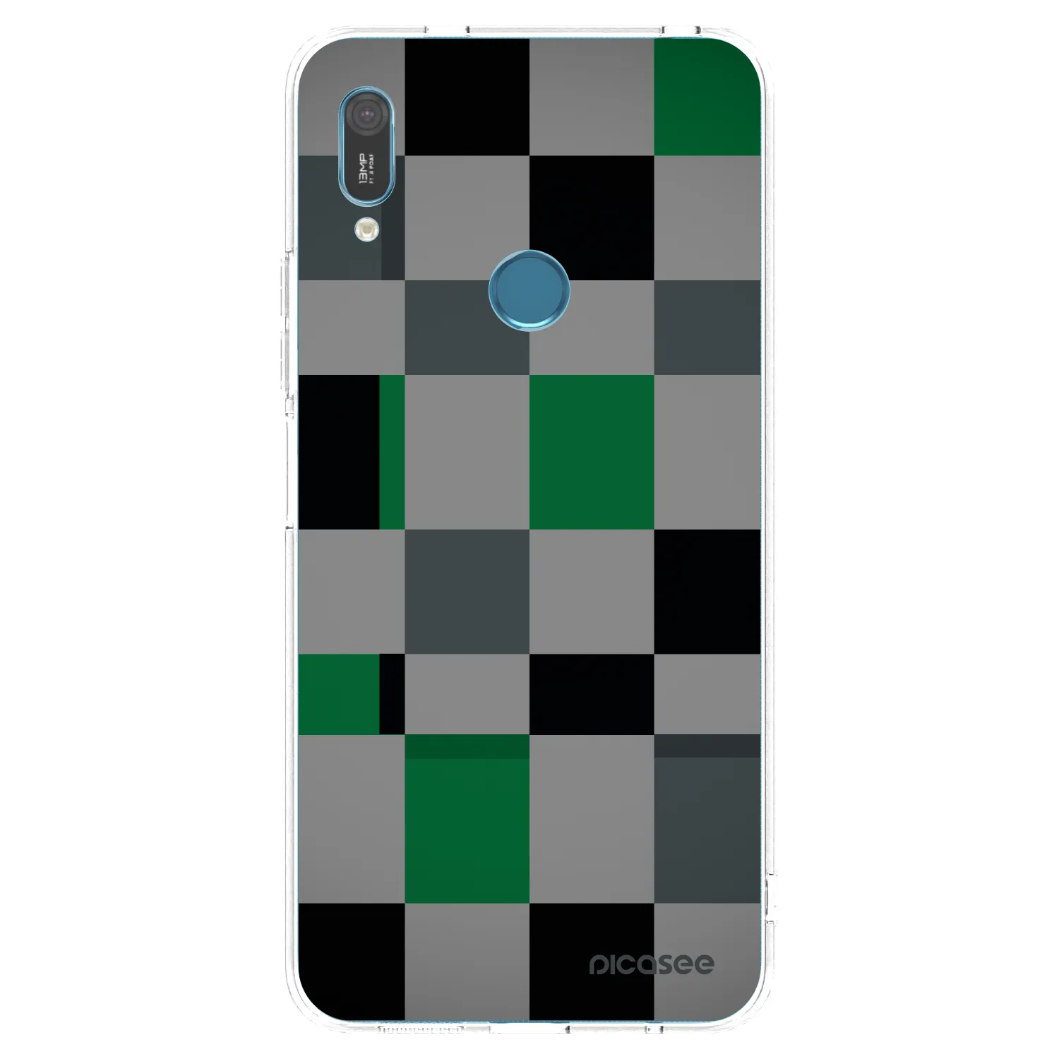 Picasee silikonový průhledný obal pro Huawei Y6 2019 - Block Grid