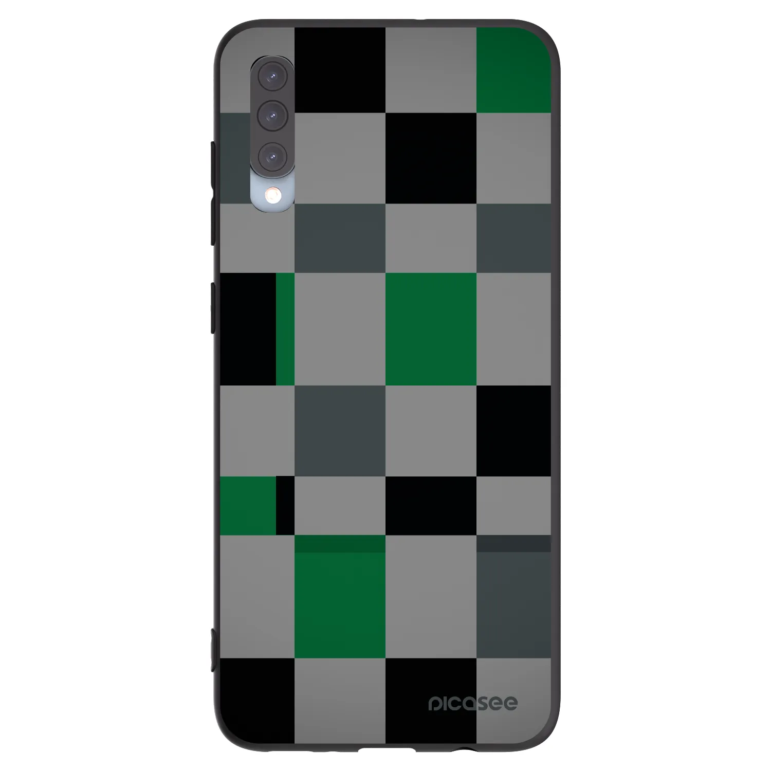 Picasee silikonový černý obal pro Samsung Galaxy A70 A705F - Block Grid