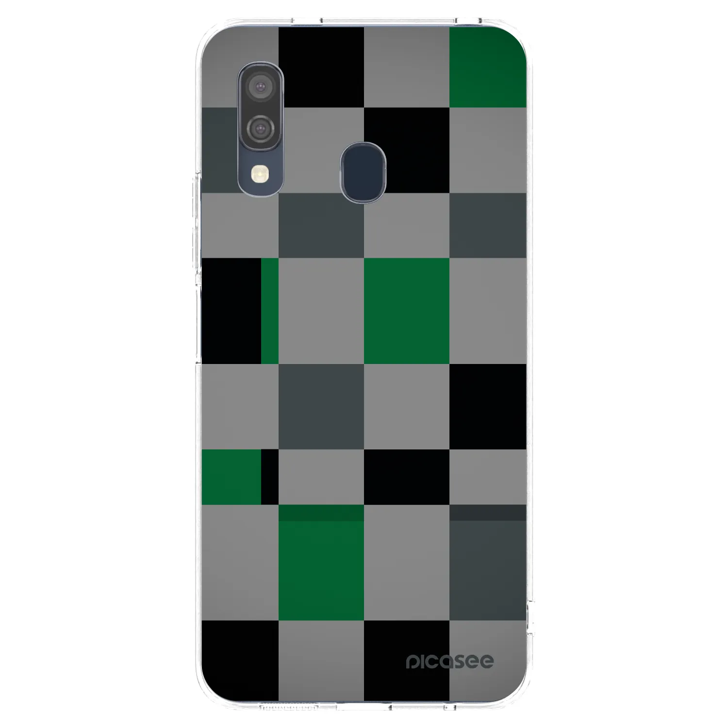 Picasee silikonový průhledný obal pro Samsung Galaxy A40 A405F - Block Grid