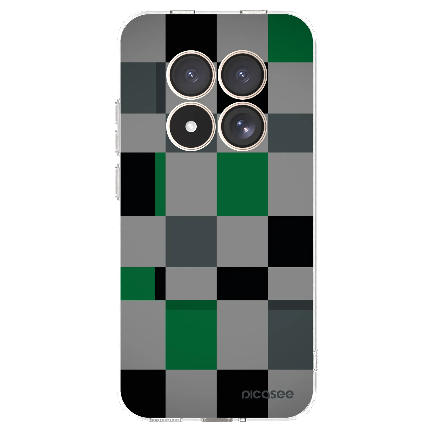 Picasee silikonový průhledný obal pro Xiaomi Redmi Note 15 Pro 4G - Block Grid