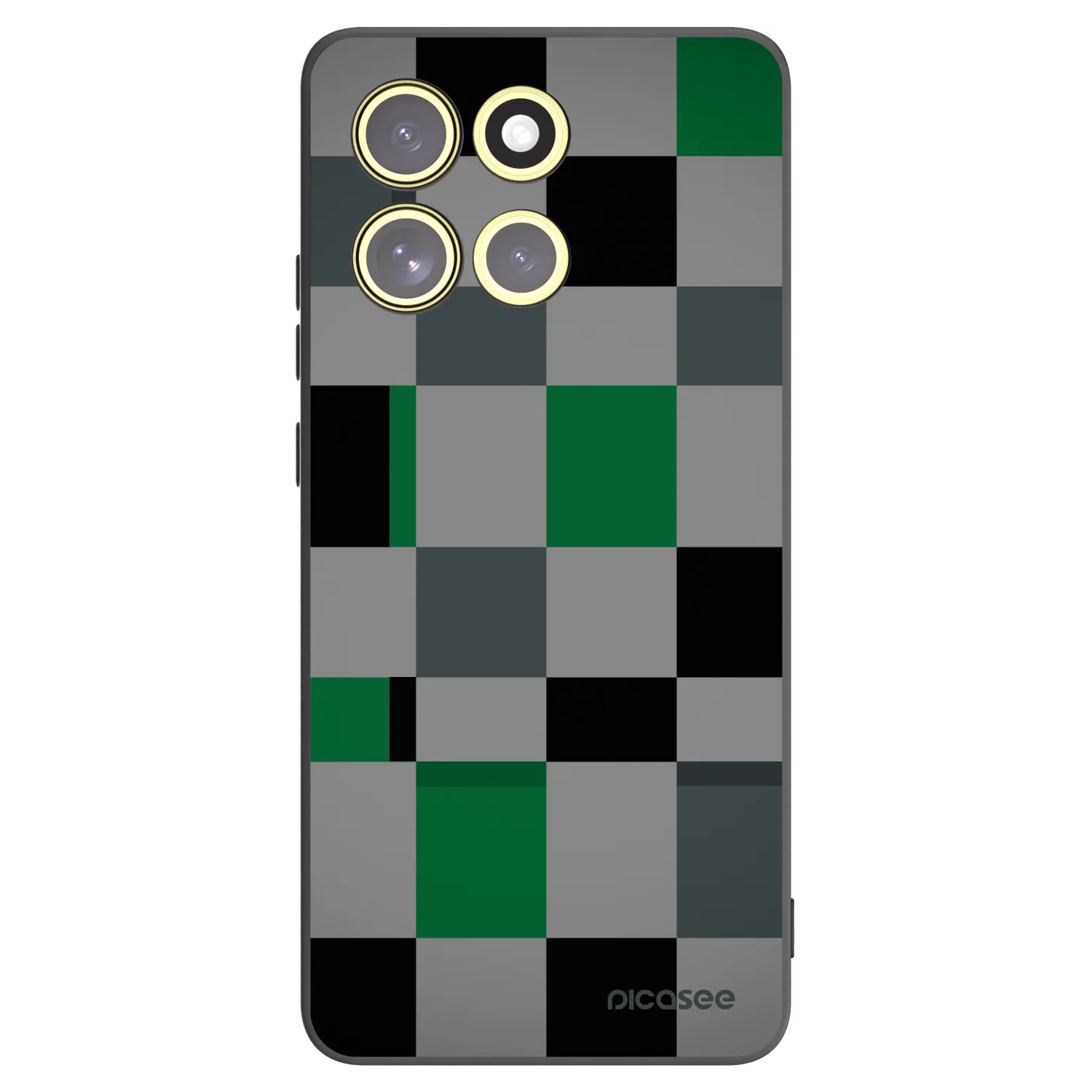 Picasee silikonový černý obal pro Motorola Moto G86 Power 5G - Block Grid