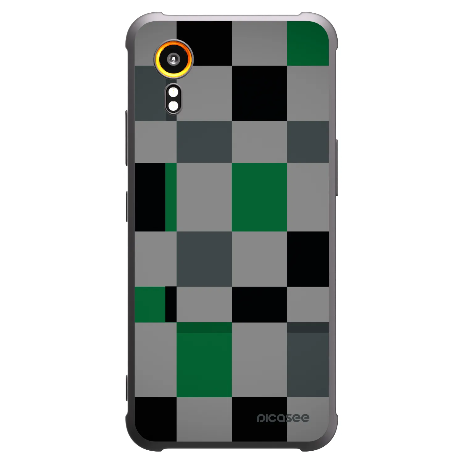 Picasee silikonový černý obal pro Samsung Galaxy Xcover 7 - Block Grid