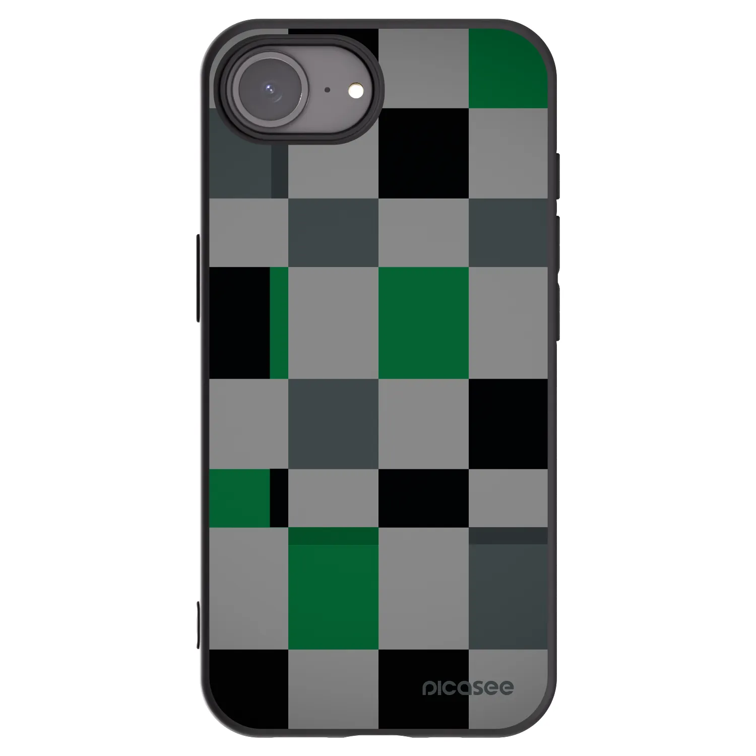 Picasee silikonový černý obal pro Apple iPhone 17e - Block Grid