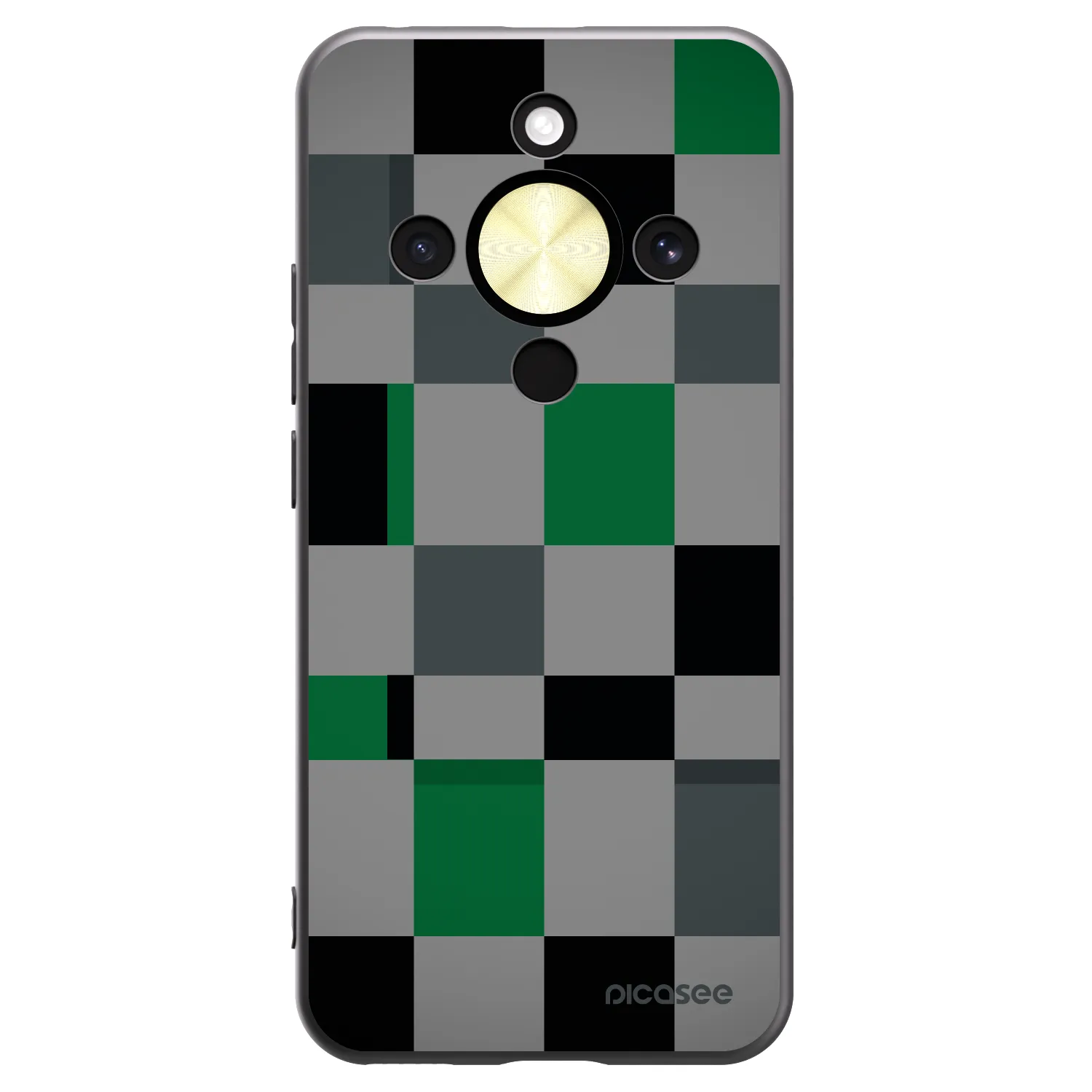 Picasee silikonový černý obal pro Honor Magic8 Lite 5G - Block Grid