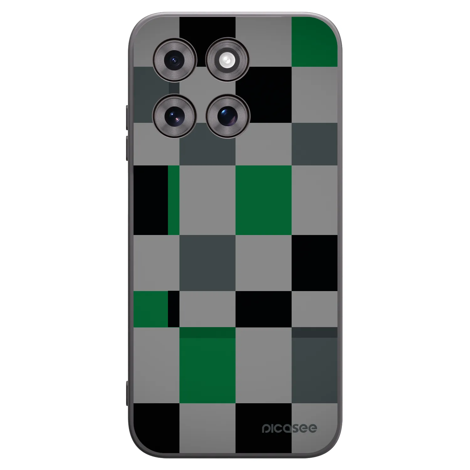 Picasee silikonový černý obal pro Motorola Moto G77 - Block Grid