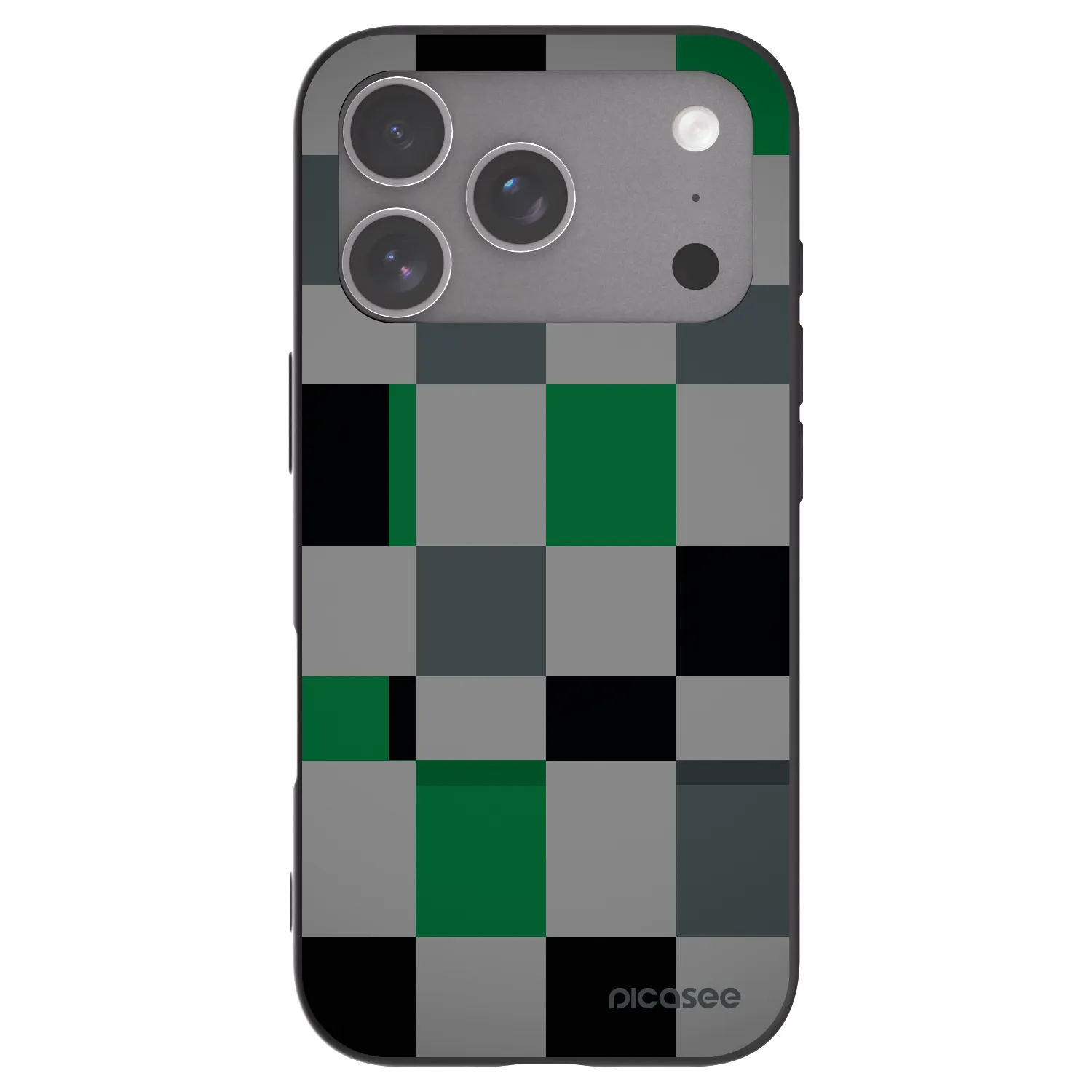 Picasee silikonový černý obal pro Apple iPhone 18 Pro - Block Grid