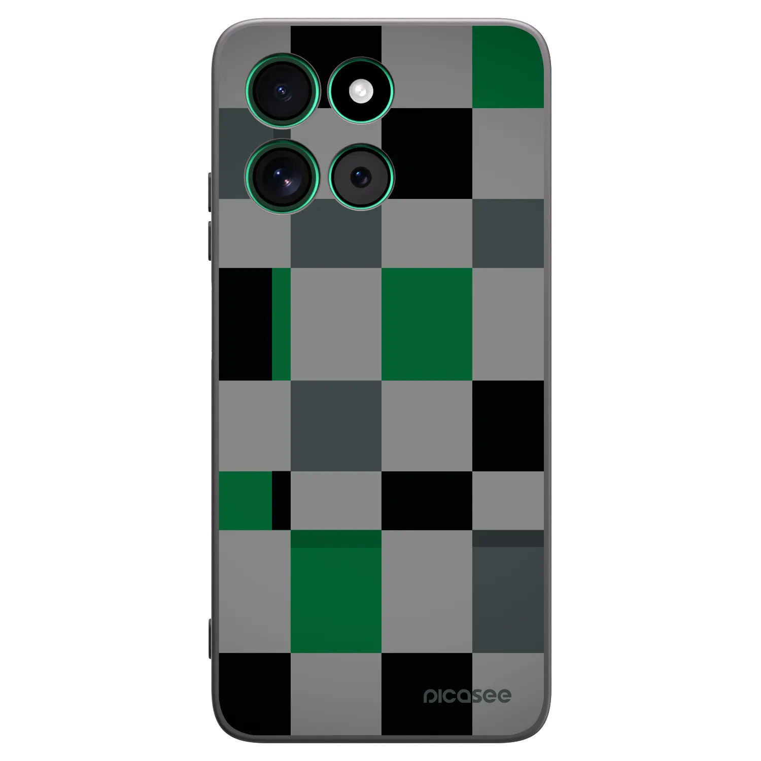 Picasee silikonový černý obal pro Motorola Moto G57 Power - Block Grid